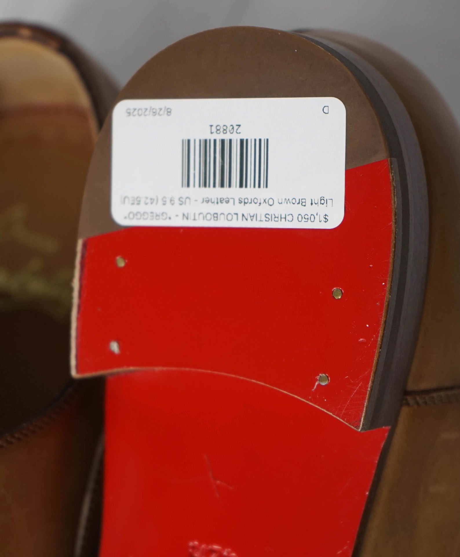$1,050 CHRISTIAN LOUBOUTIN - *GREGGO* Brown Oxfords - US 9.5 (42.5EU)
