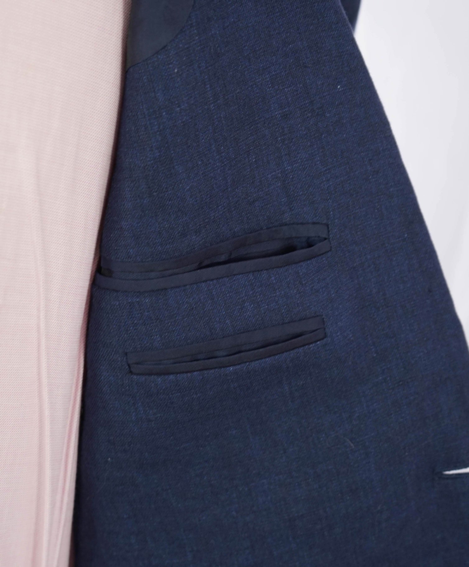 $2,295 Ralph Lauren Purple Label - Blue Linen/Silk Blazer - 40R