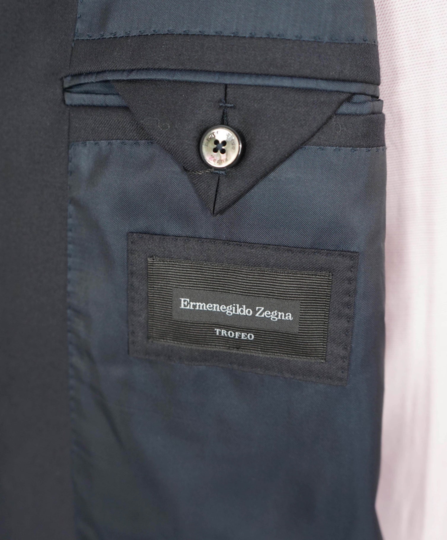 $3,495 Ermenegildo Zegna - Solid Navy "TROFEO" Wool Blazer - 48L