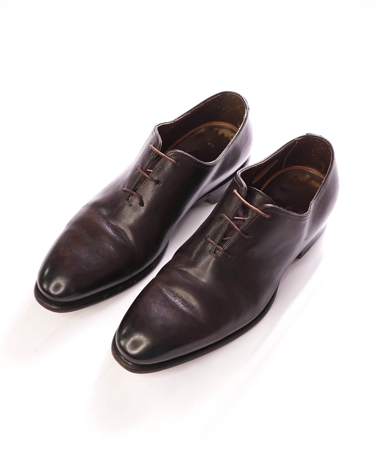 $1,195 SANTONI - GOODYEAR Brown Oxfords Leather - US 7.5 (UK6.5)