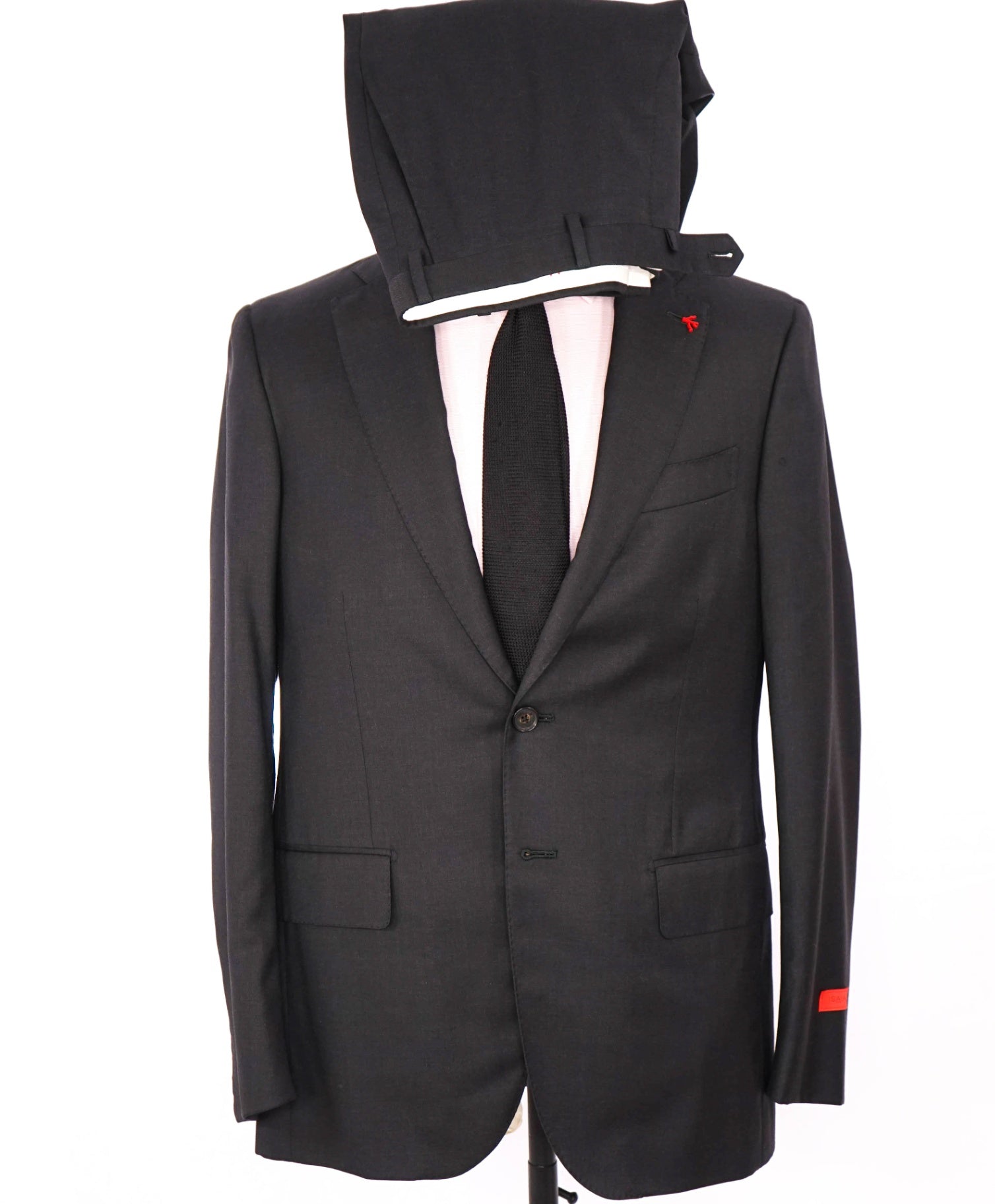 $3,995 ISAIA - Gray "AQUASPIDER" *CLOSET STAPLE* Coral Pin Suit -40R