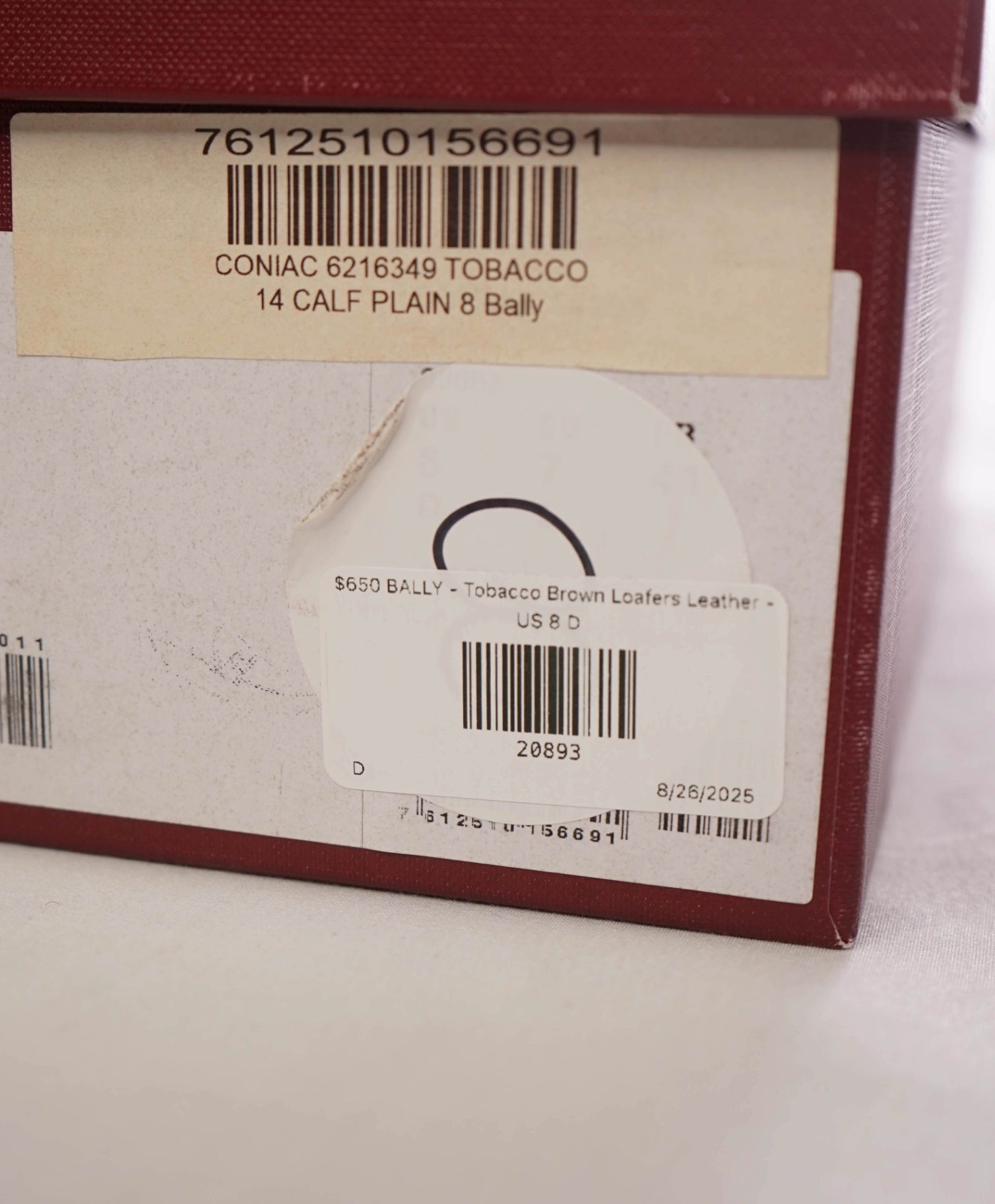 $650 BALLY - Tobacco Brown Penny Loafers Leather - US 8 D