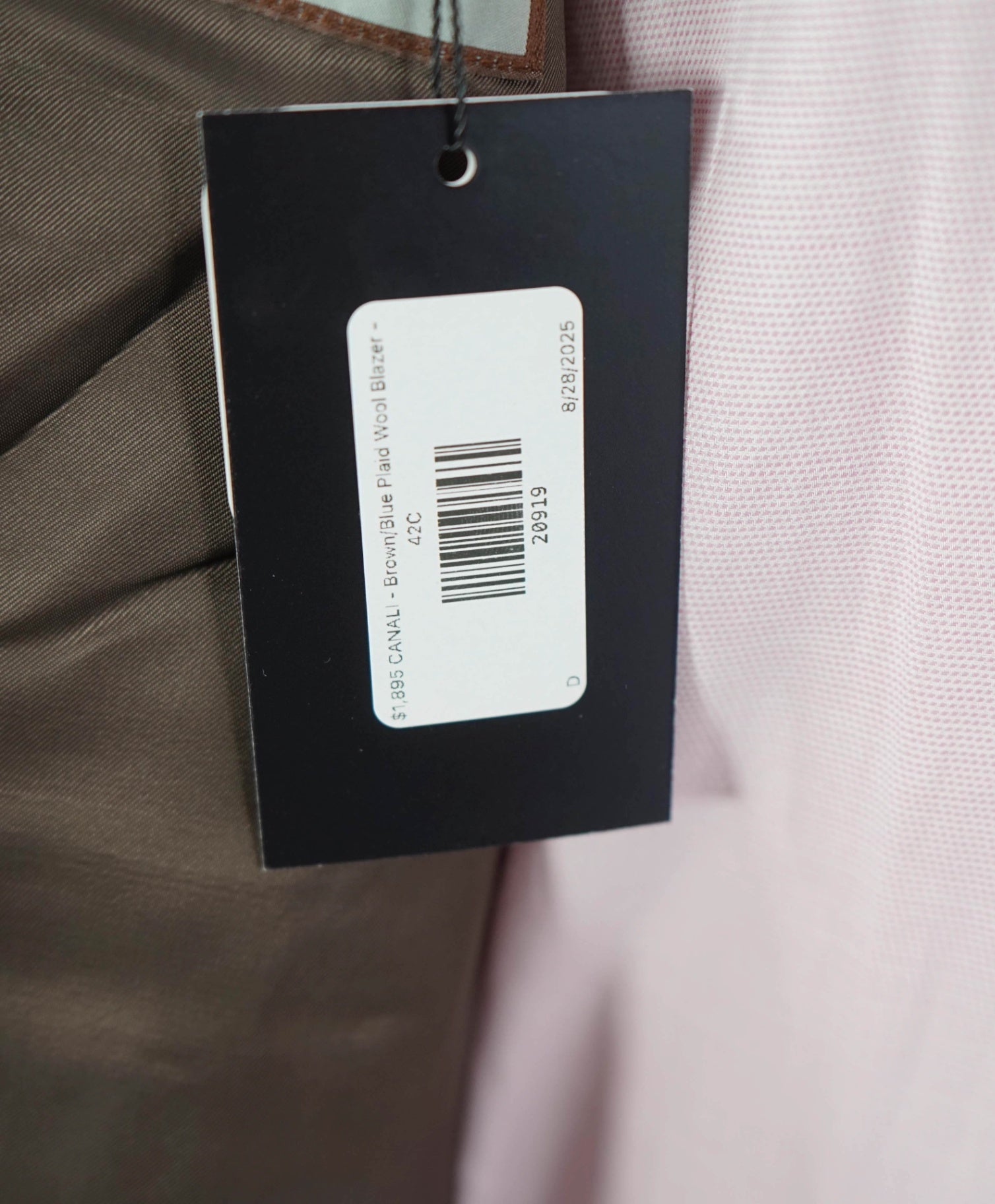 $1,895 CANALI - Brown/Blue Plaid Wool Blazer - 42S