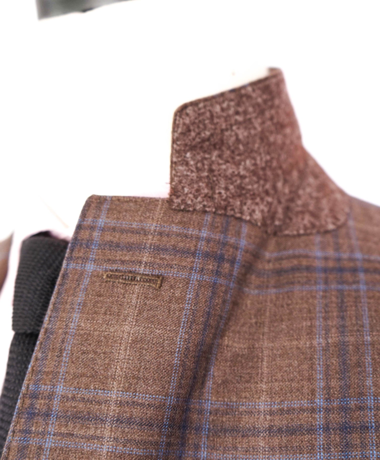 $1,895 CANALI - Brown/Blue Plaid Wool Blazer - 42S