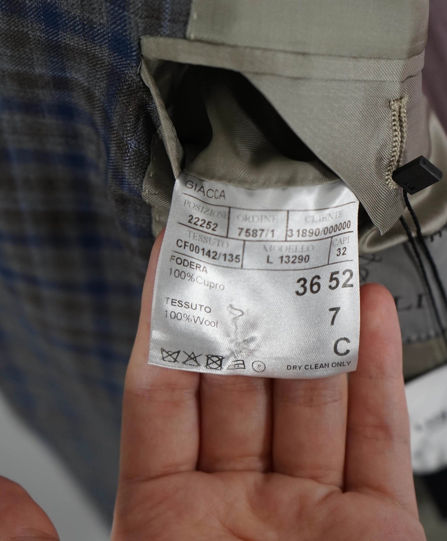 $1,895 CANALI - Blue/Gray Mini Check Wool Blazer - 42S