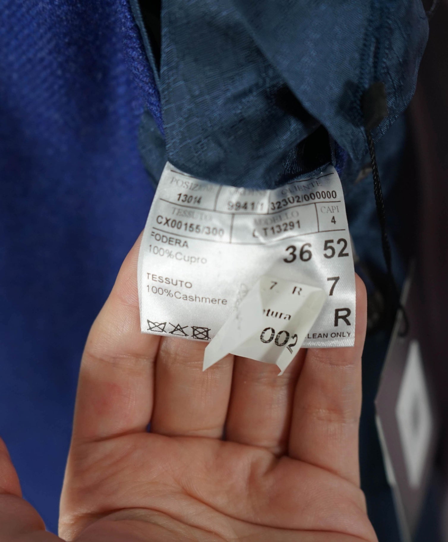 $3,295 CANALI - Royal Blue Twill PURE CASHMERE - 42R