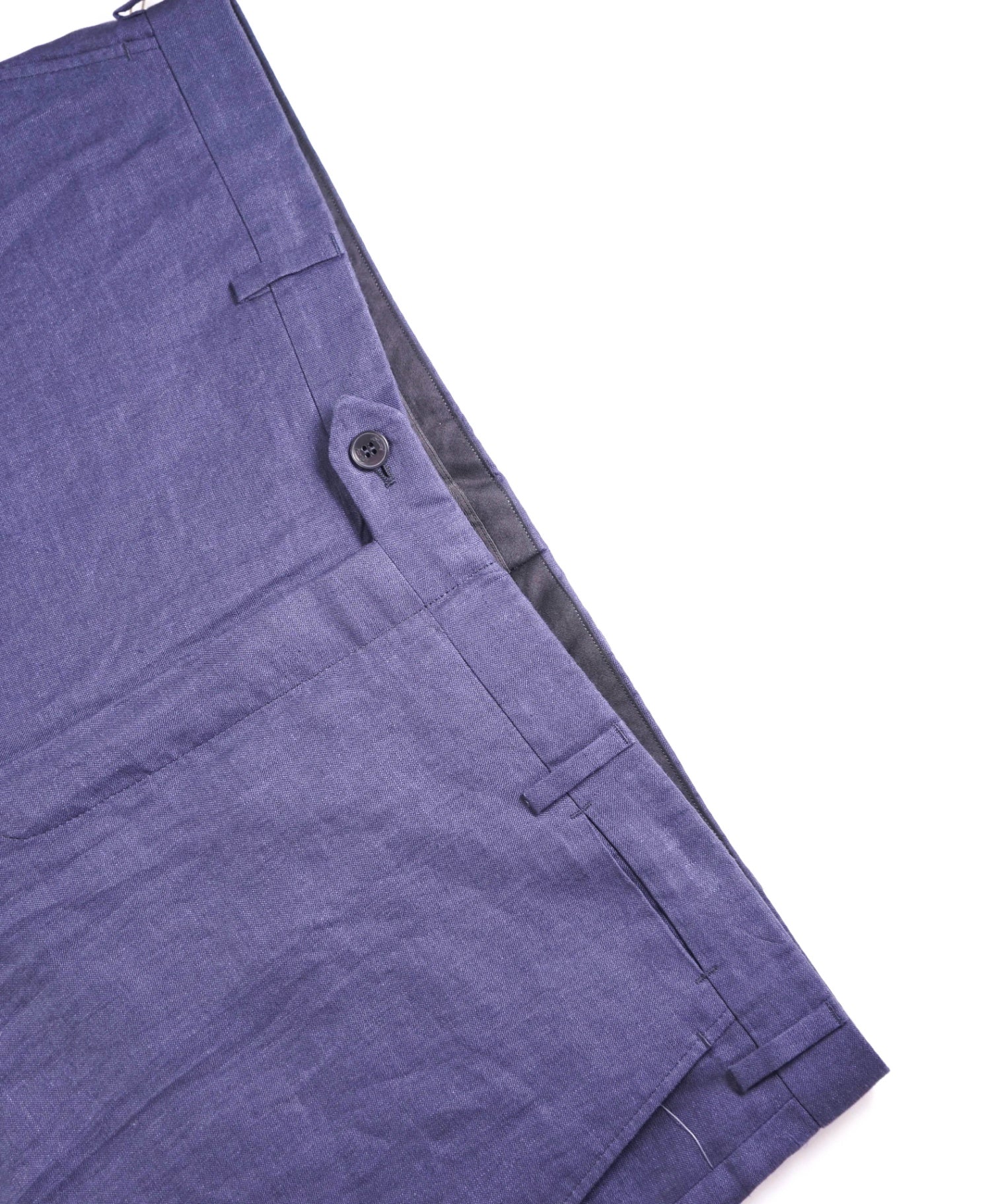 $950 BRIONI - Solid SLIM Blue PURE LINEN Dress Pants - 40W