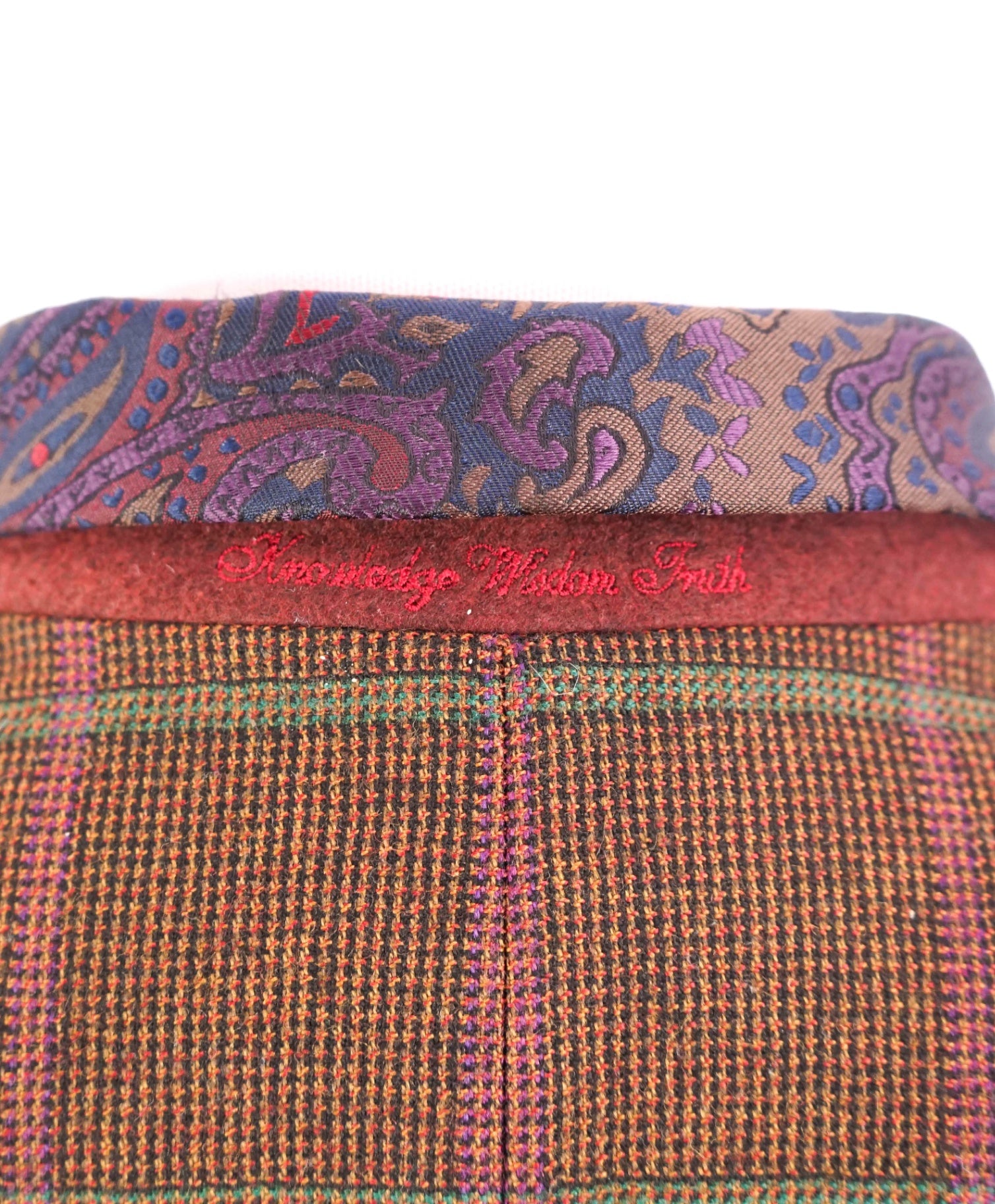 $698 ROBERT GRAHAM - Brown Paisley Check Wool Blazer- 44R