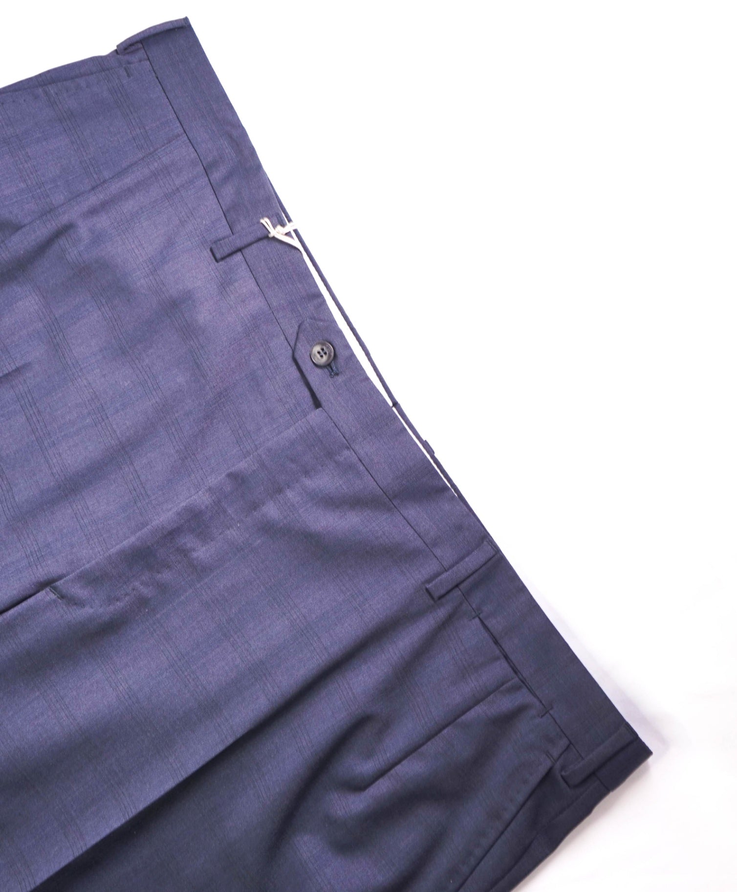 $1,095 BRIONI Navy Plaid Wool Dress Pants 42W