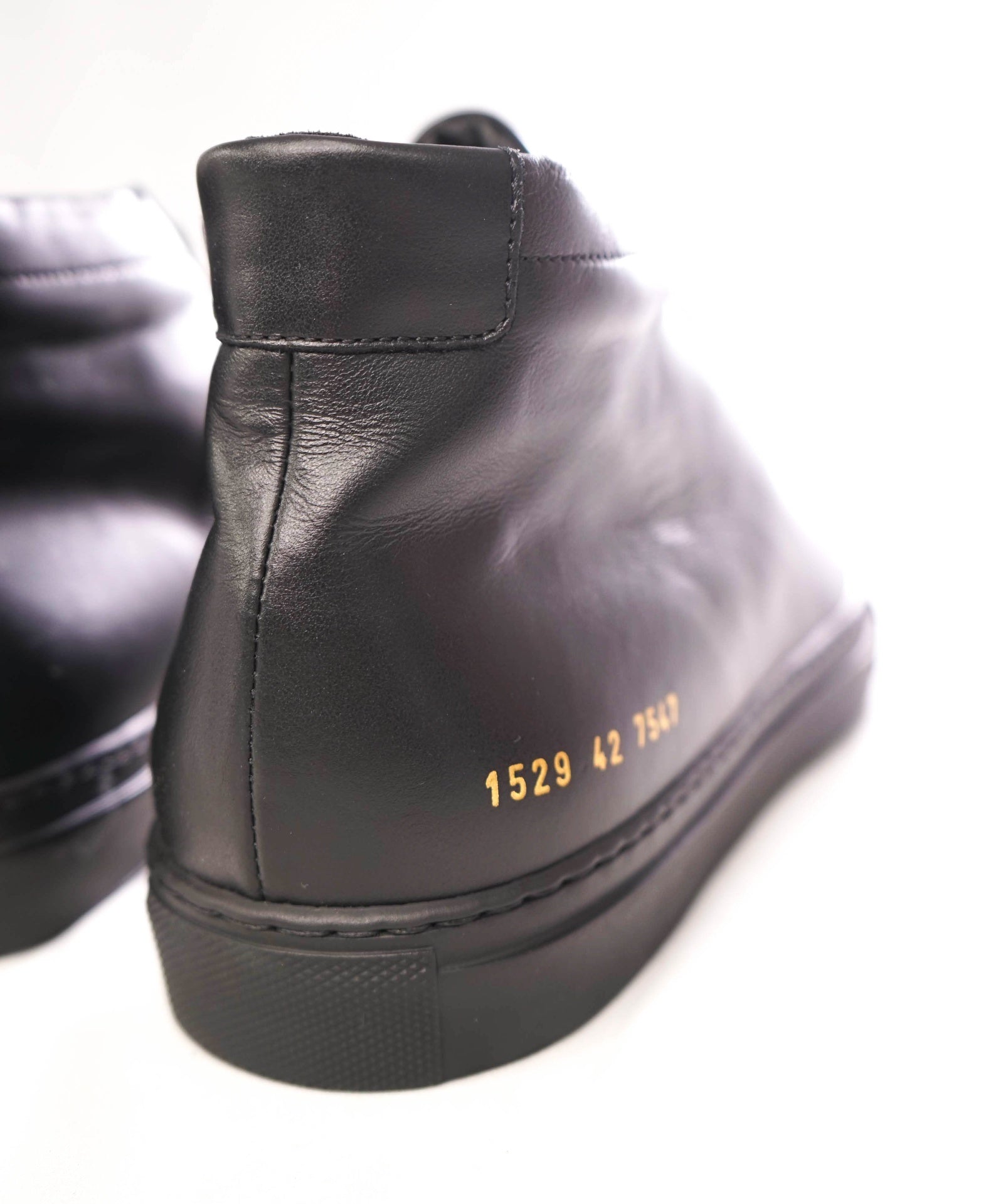 $450 COMMON PROJECTS - Achilles Mid Black Sneakers Leather - US 9 (42EU)
