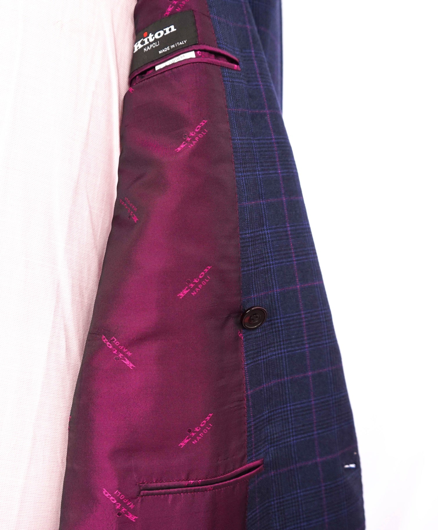 $11,000 KITON - Blue Double Breasted Cashmere/Silk Blazer- 44R