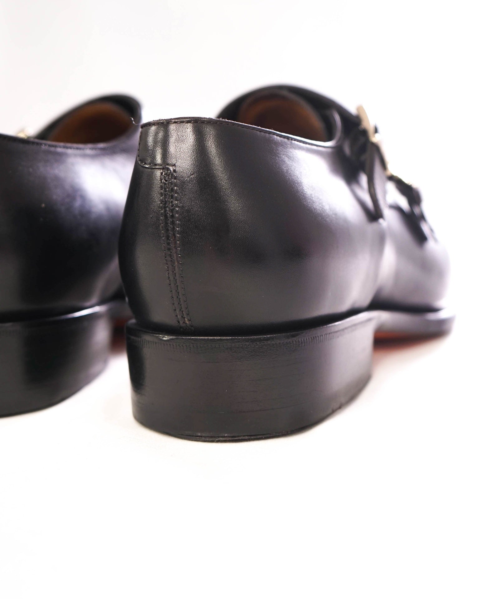 $1,595 SANTONI - "GOODYEAR WELT” Monk Strap Loafers - US 9.5 (UK8.5)