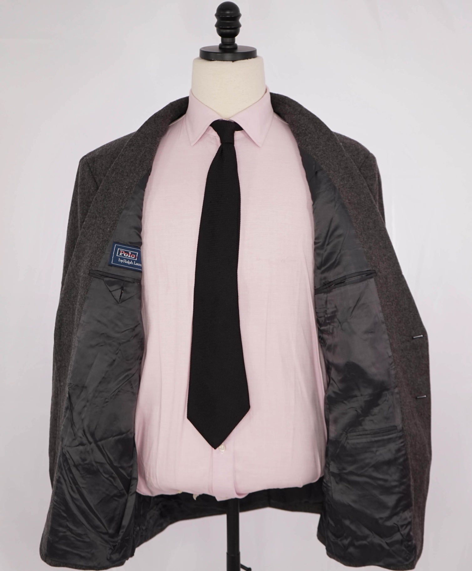 $798 POLO RALPH LAUREN - Gray Flannel Wool 2/3 Roll Lapel Blazer - 46R