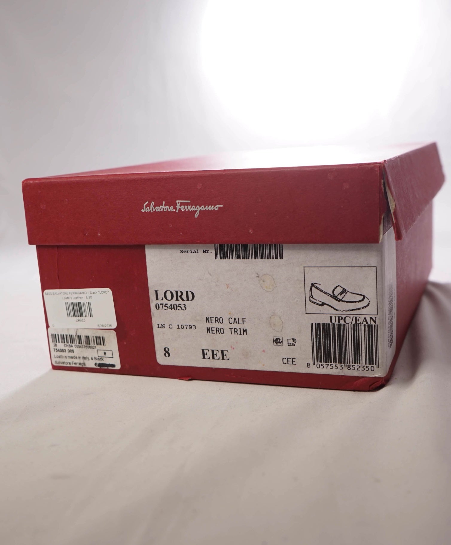 $850 SALVATORE FERRAGAMO - Black "LORD" Leather Loafers - 8 3E
