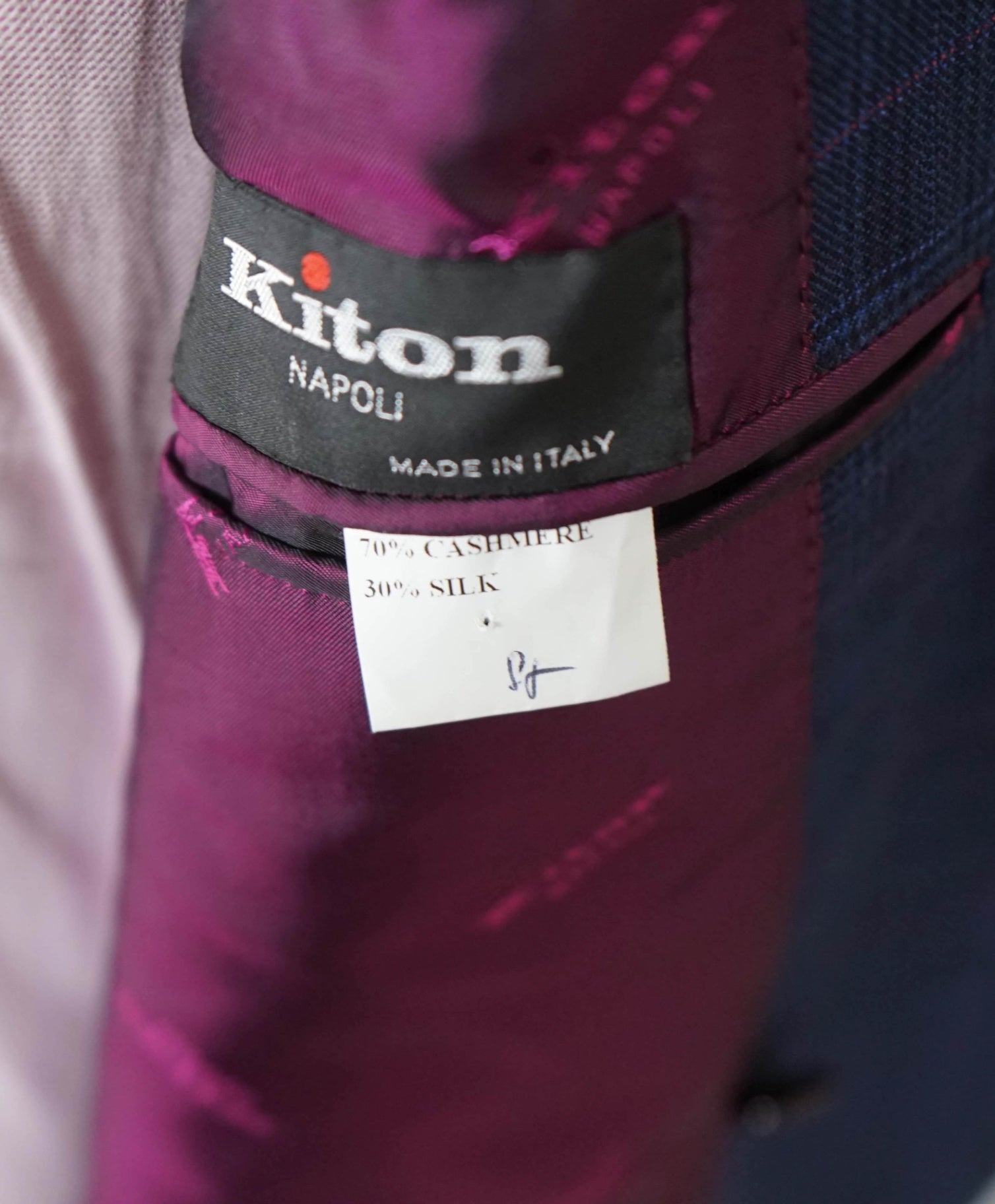 $11,000 KITON - Blue Double Breasted Cashmere/Silk Blazer- 44R