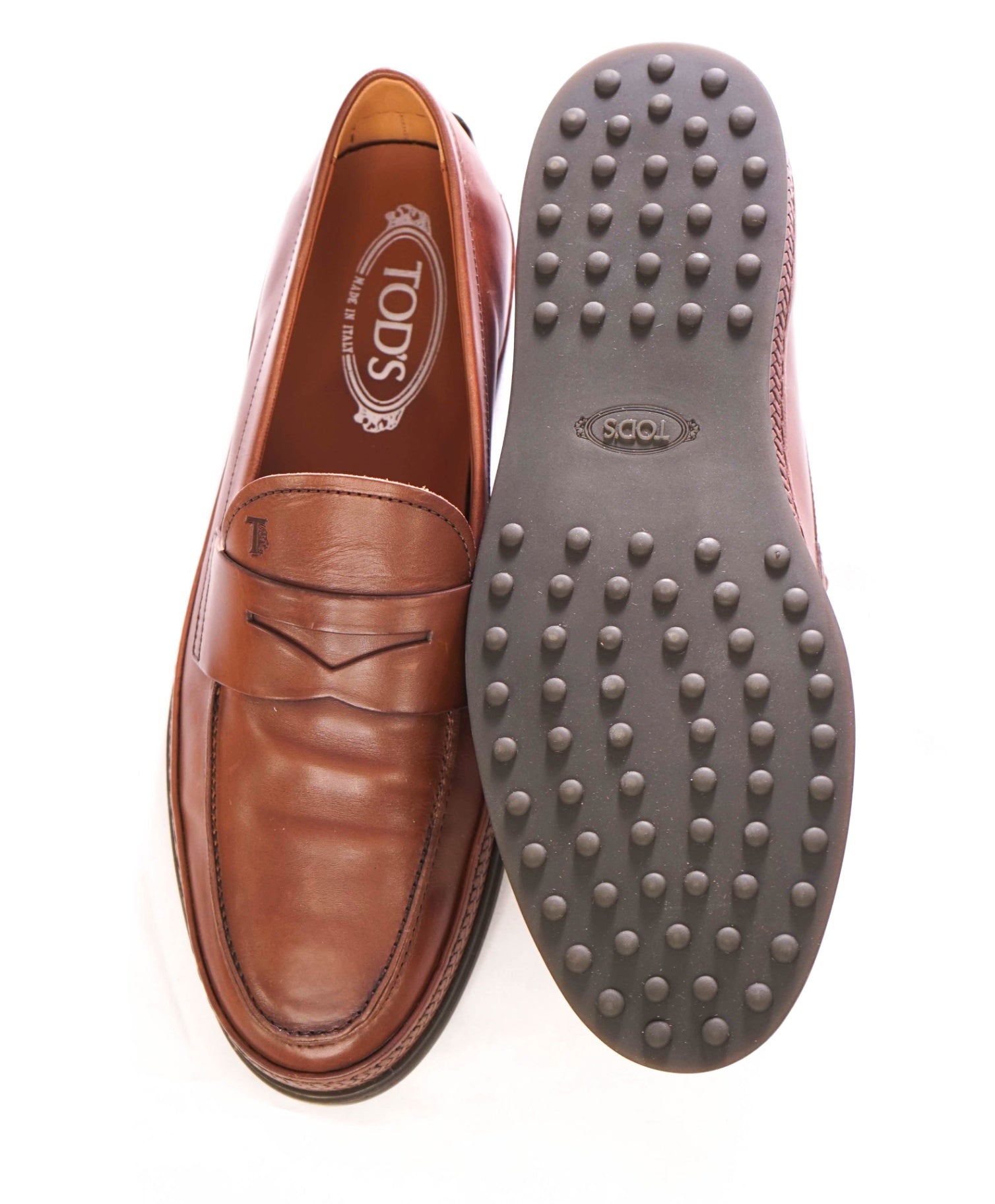 $1,045 Tod's Brown Leather Espadrille Driving Loafers - US 9 (UK8)