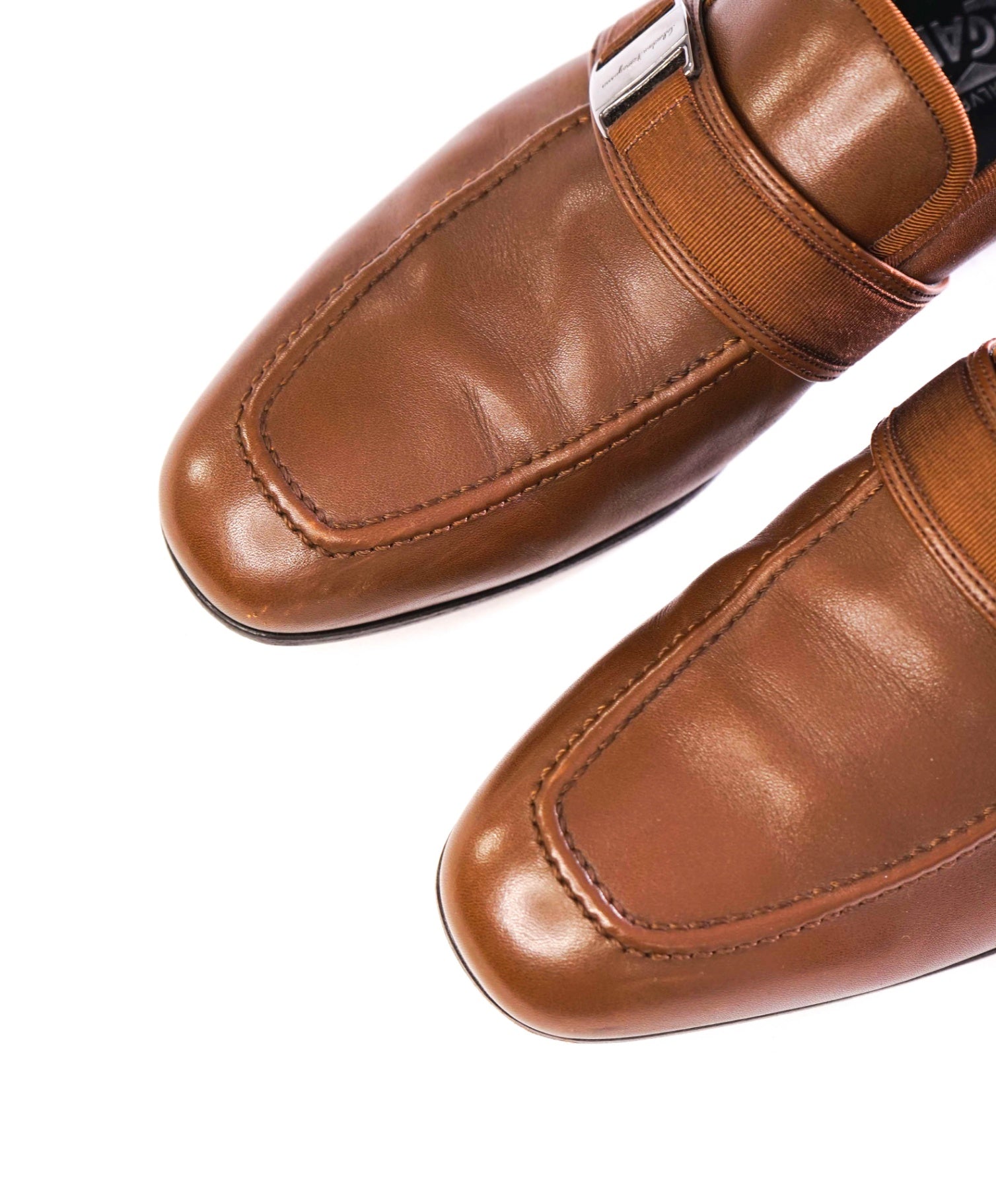 $780 FERRAGAMO - SARDEGNA Brown Loafers Leather - 8.5 3E