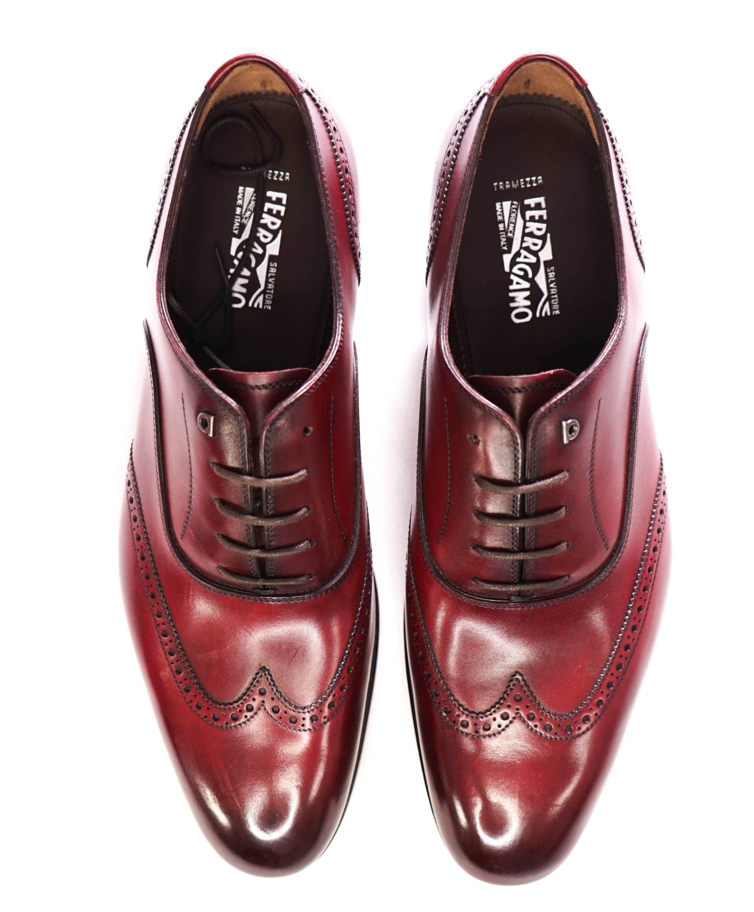 $1,550 FERRAGAMO TRAMEZZA - Red "RAPHAEL" Oxfords - 10.5 EE