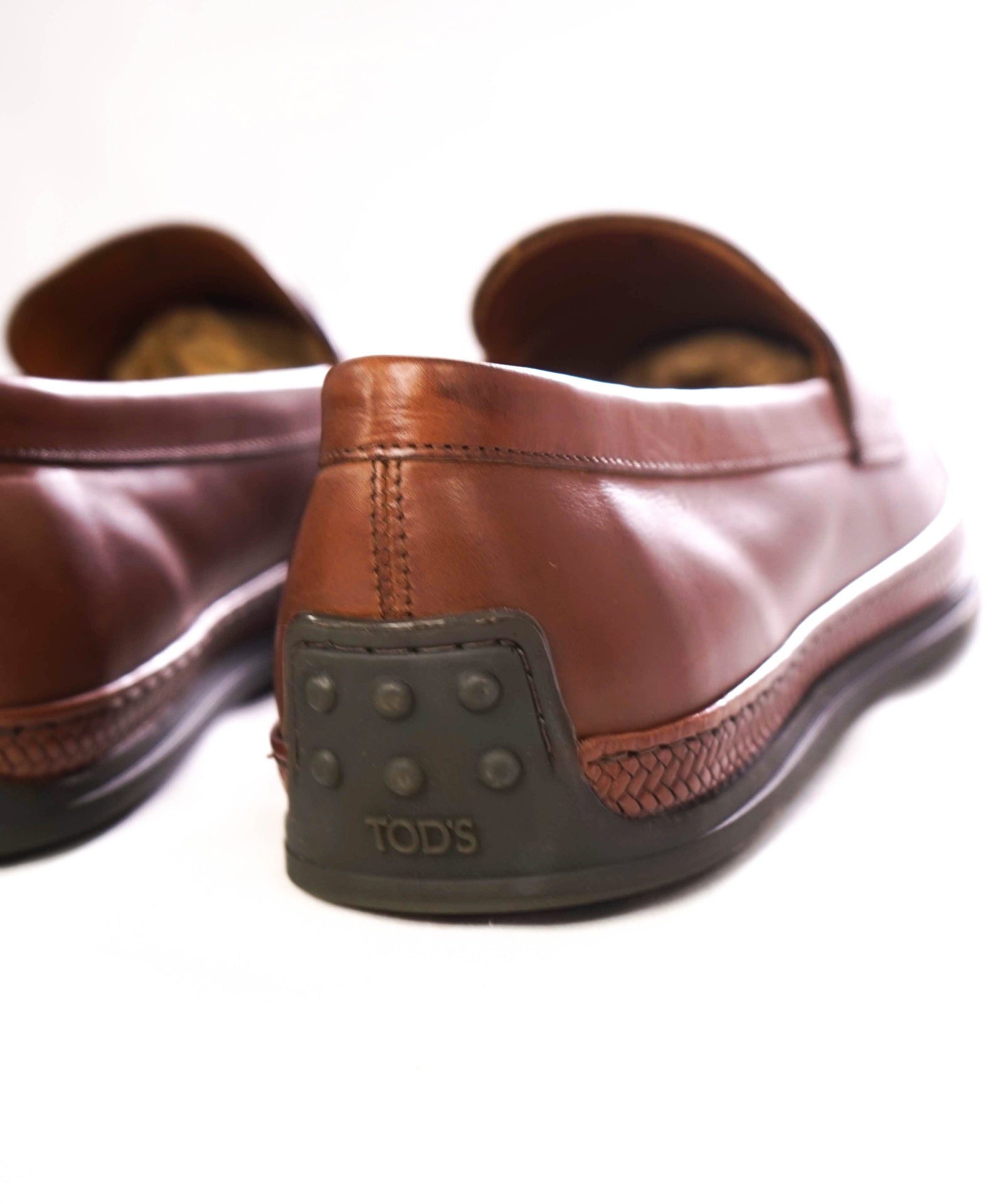 $1,045 Tod's Brown Leather Espadrille Driving Loafers - US 9 (UK8)