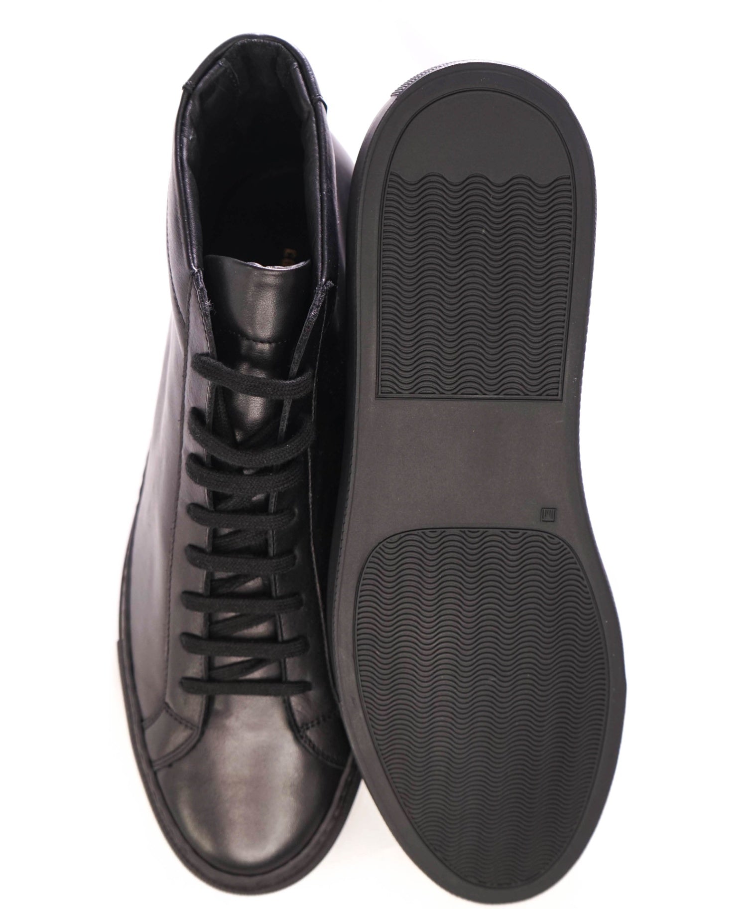 $450 COMMON PROJECTS - Achilles Mid Black Sneakers Leather - US 9 (42EU)
