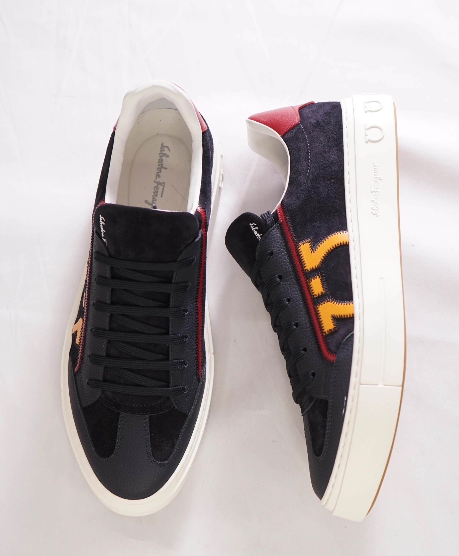 $750 FERRAGAMO - *BORG 5* Blue/Yellow Gancini Sneaker - 11 M
