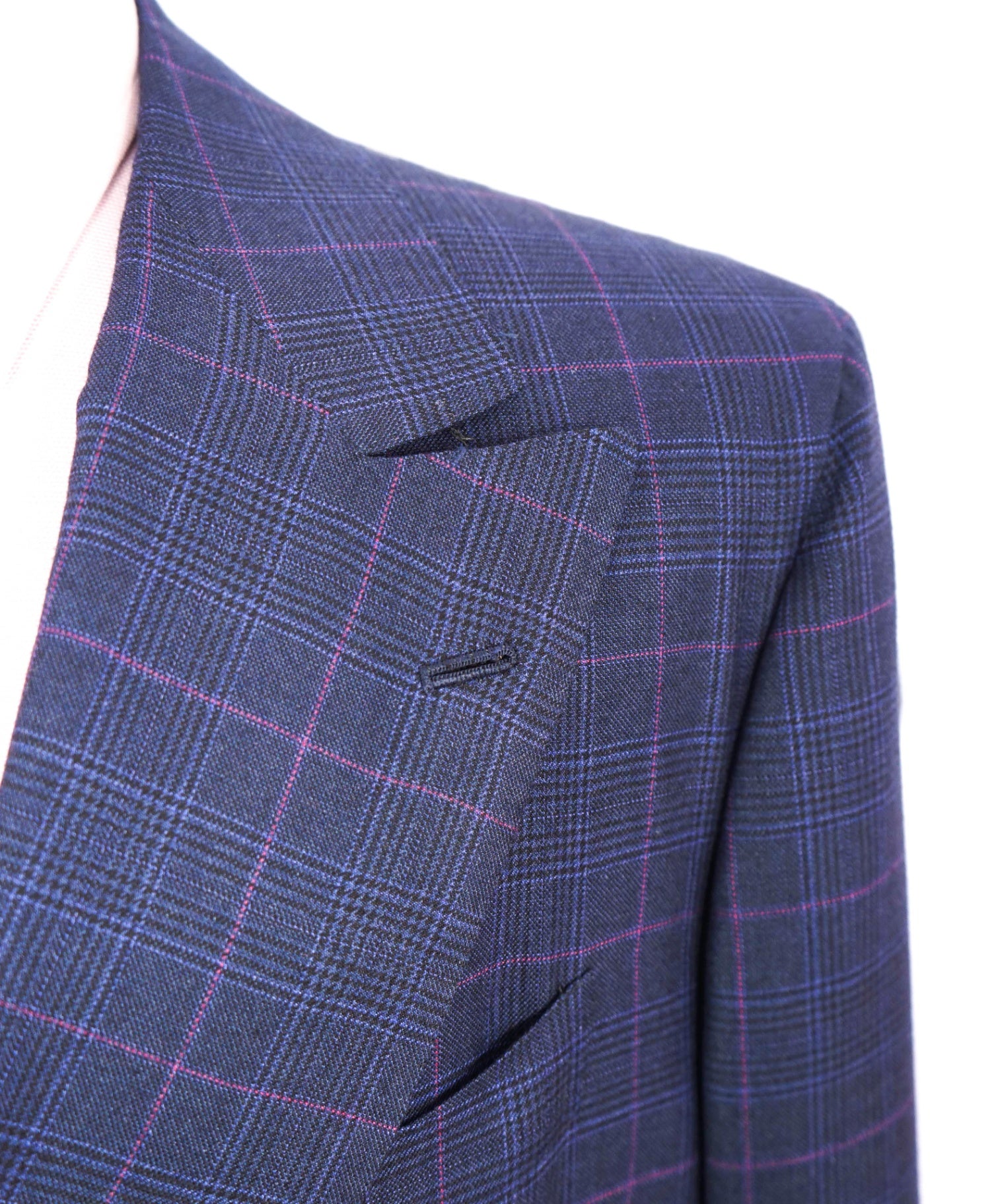 $11,000 KITON - Blue Double Breasted Cashmere/Silk Blazer- 44R