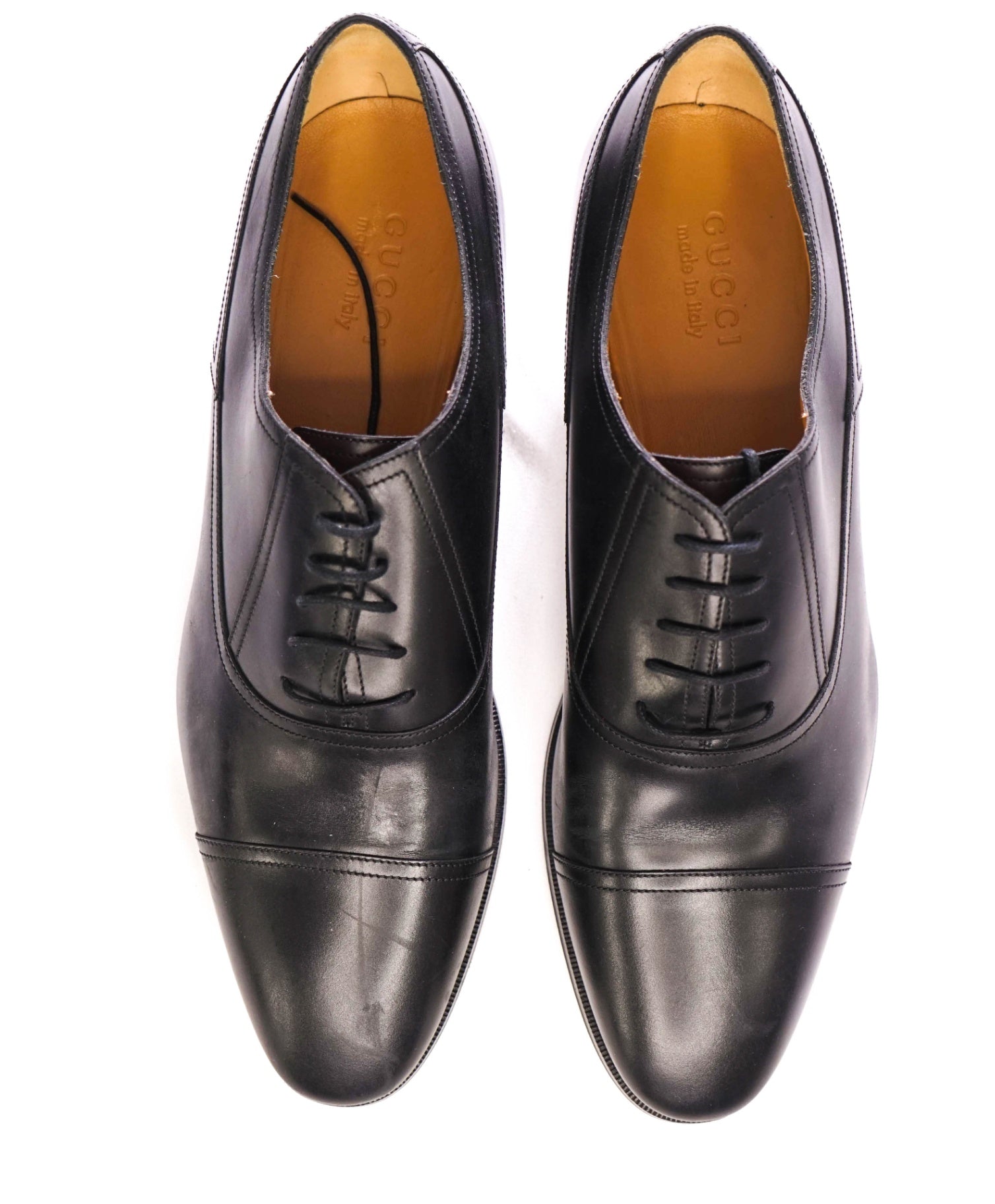 $970 GUCCI - Black "SPIRIT" Oxfords Leather - US 11.5 (11GUCCI)