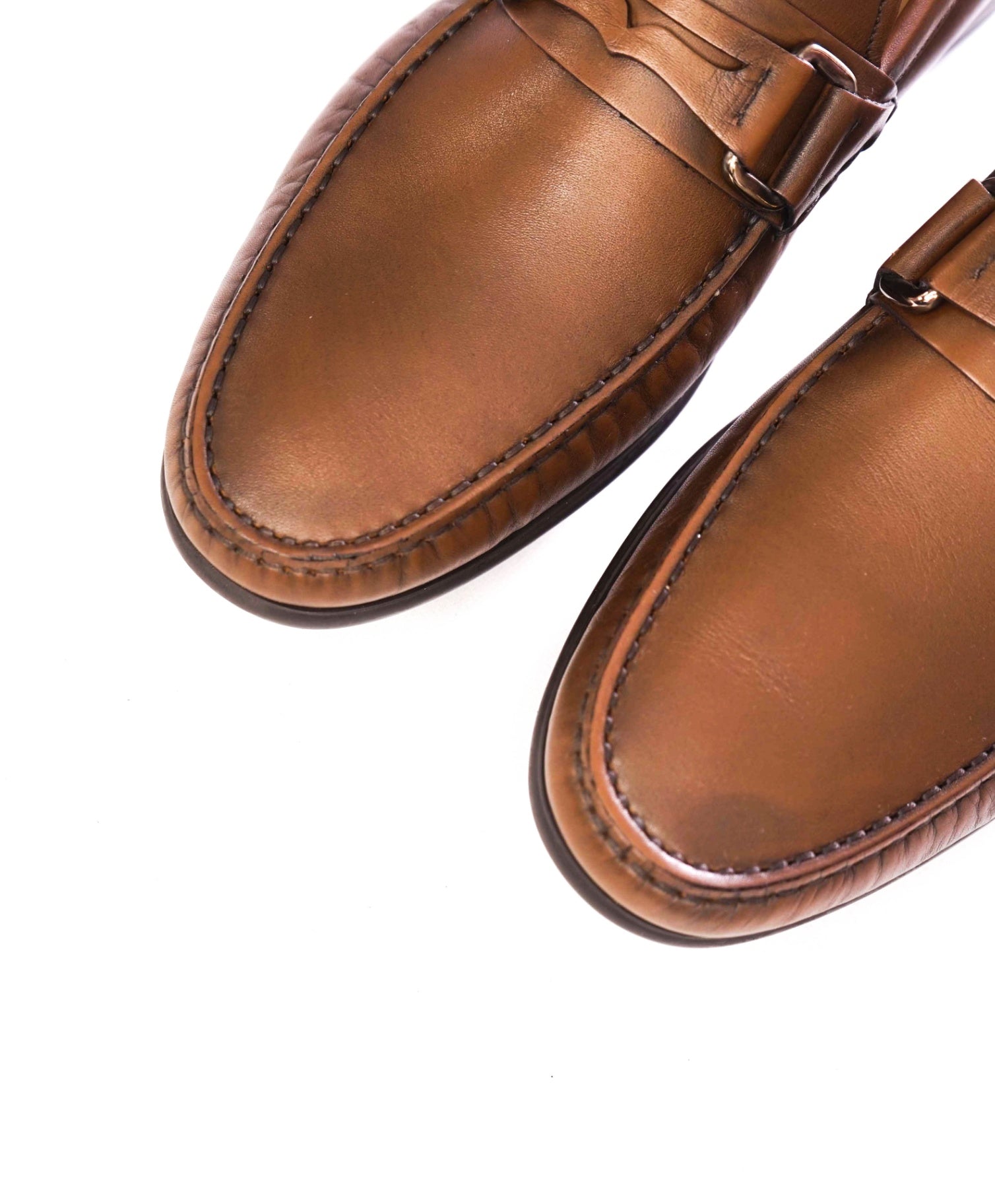 $650 BALLY - Leather Brown Penny Loafers - US 9.5 (UK8.5)