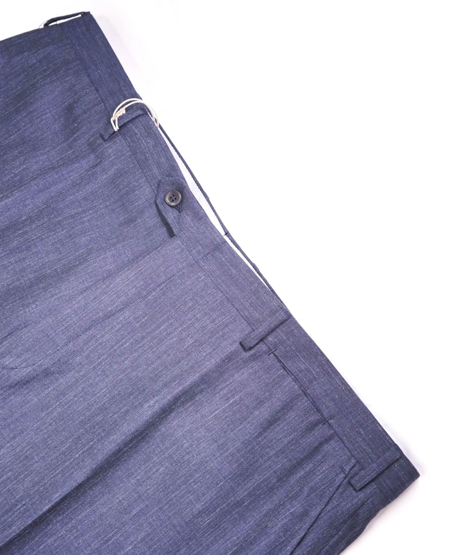 $1,095 BRIONI Solid Blue Wool/Silk/Linen Pants 42W