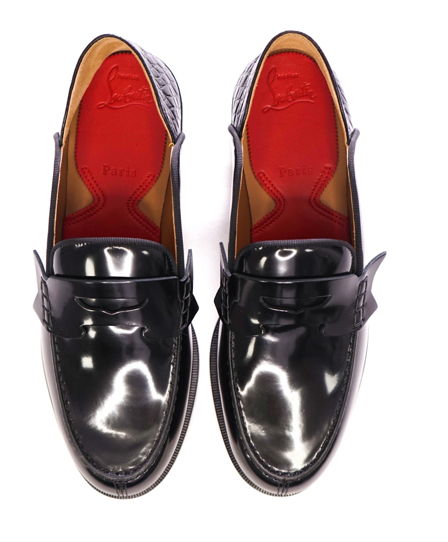$1,595 CHRISTIAN LOUBOUTIN - Black Penny Loafers - US 7 (40EU)
