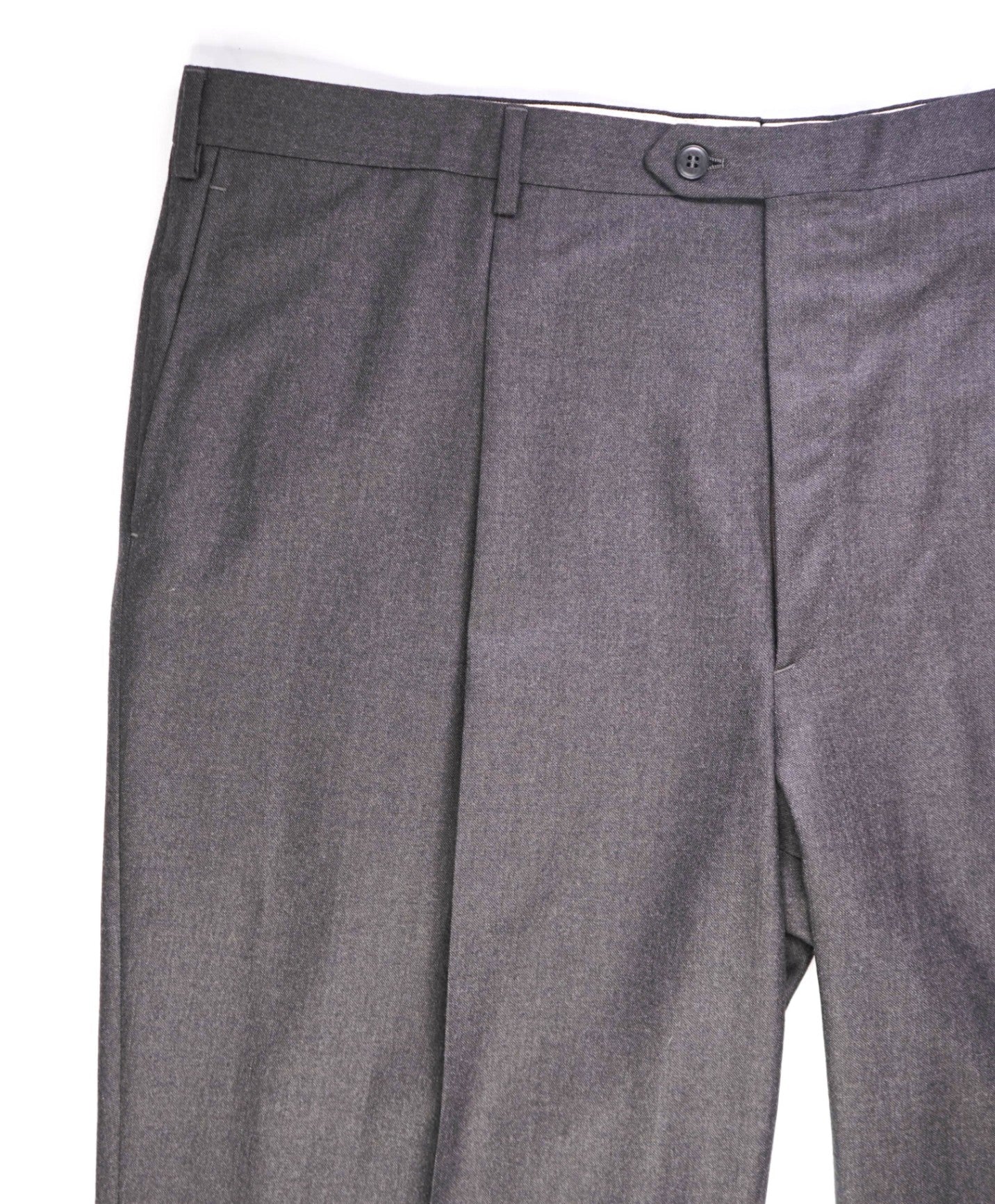 $1,095 Brioni Solid Dark Grey Wool Pants 42W