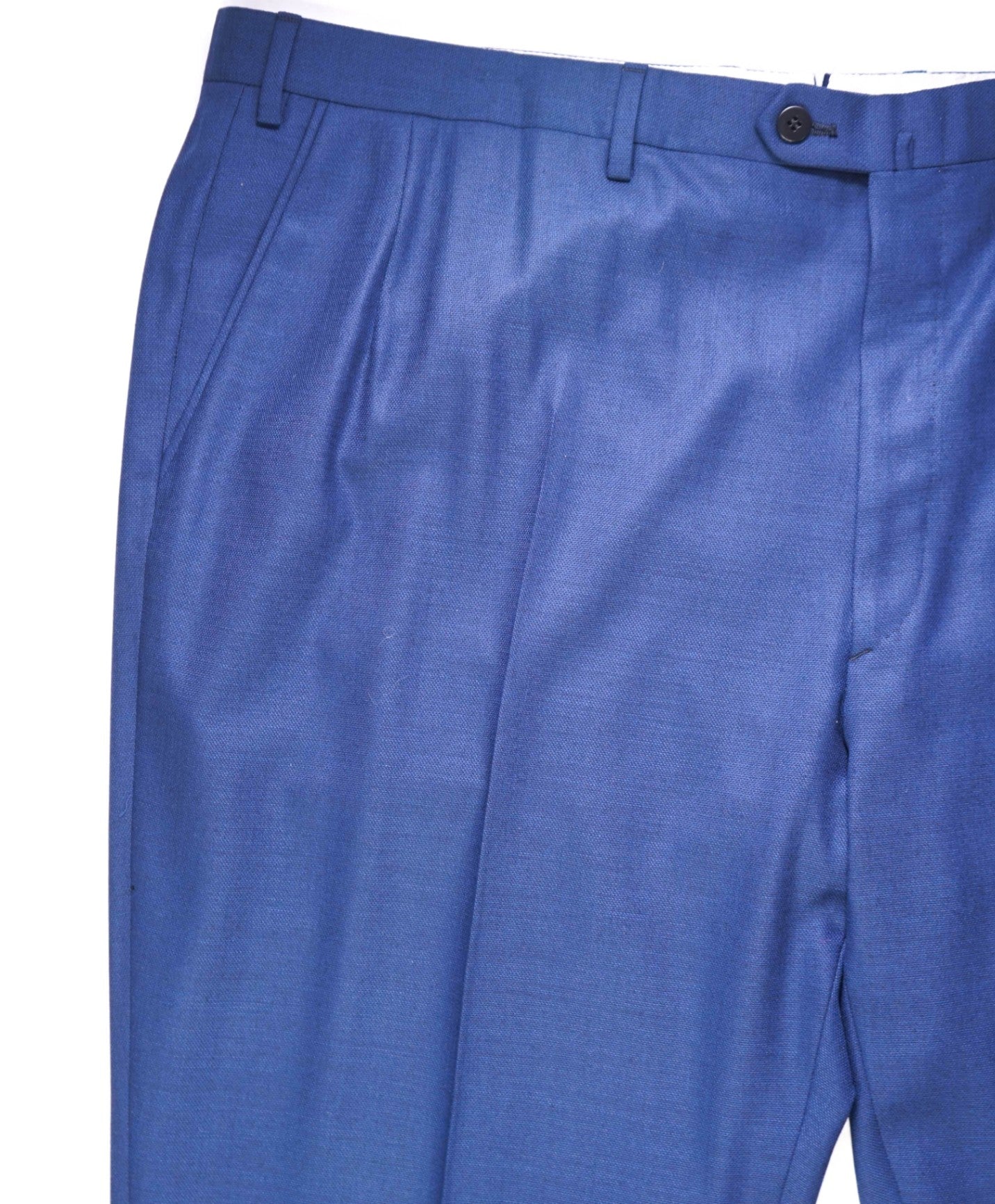 $1,095 BRIONI Solid Medium Blue Wool Pants 44W