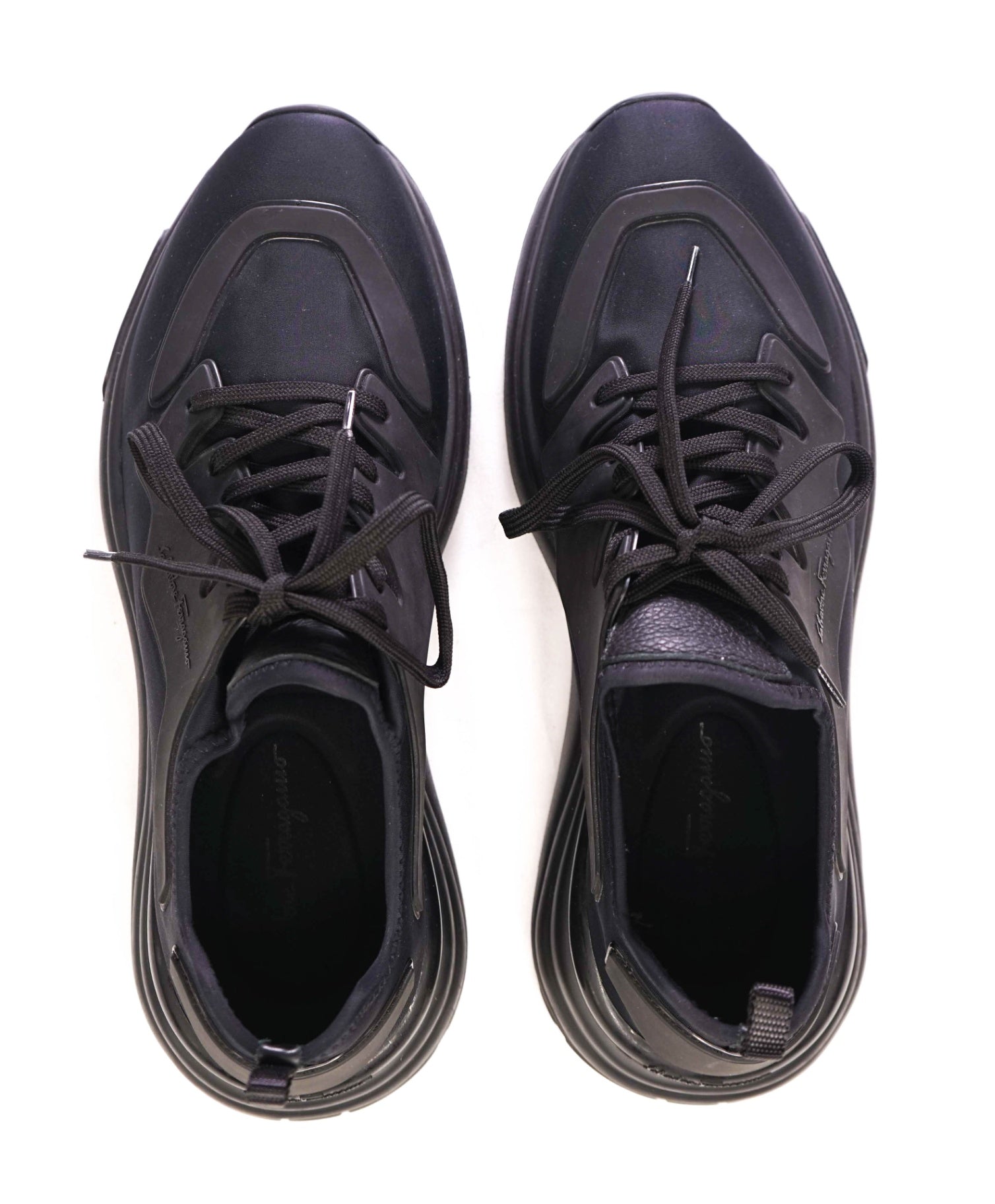 $750 SALVATORE FERRAGAMO - Black Runner Sneakers - 10.5 M