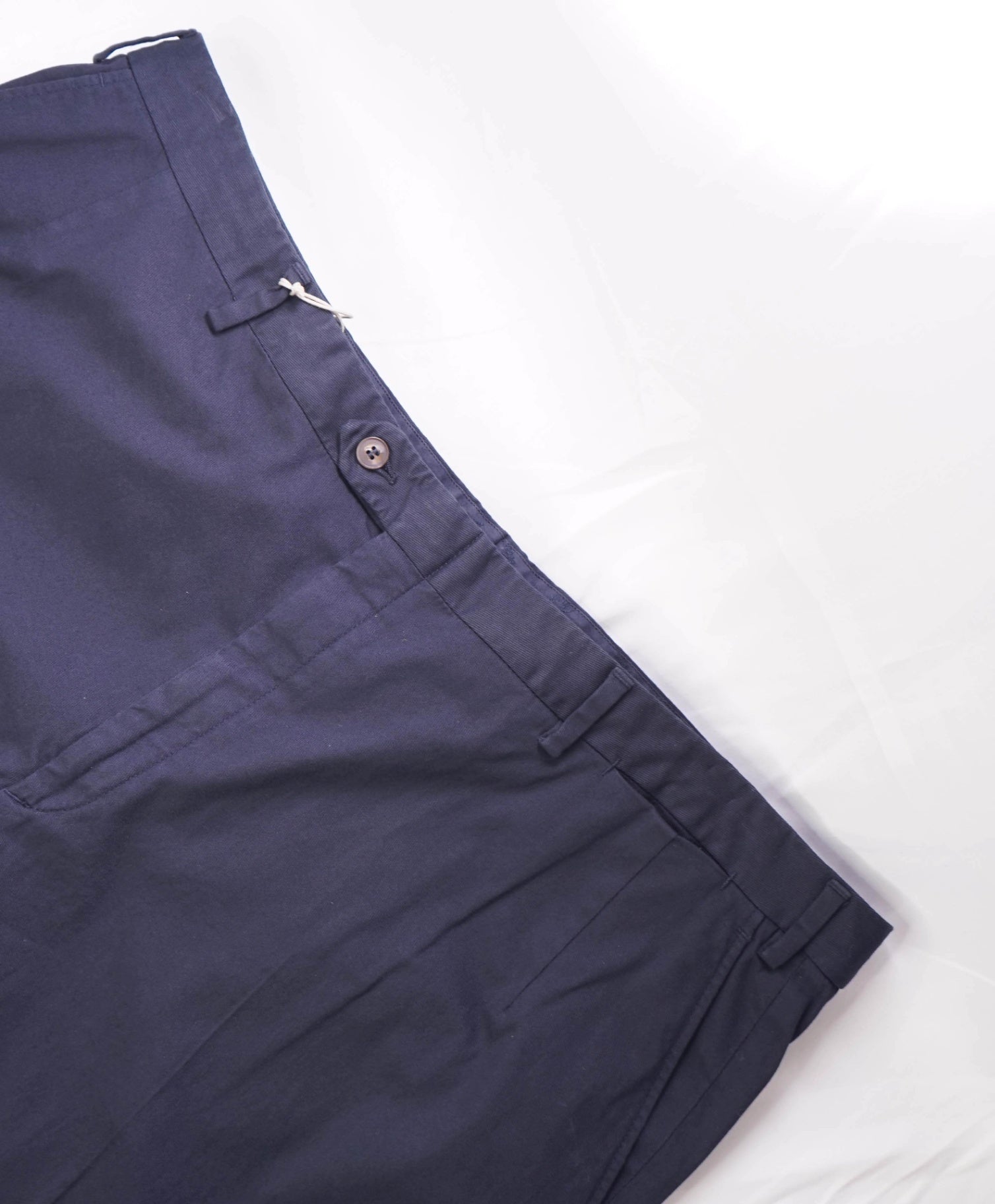 $1,095 BRIONI Solid Navy Chinos Cotton Pants 42W