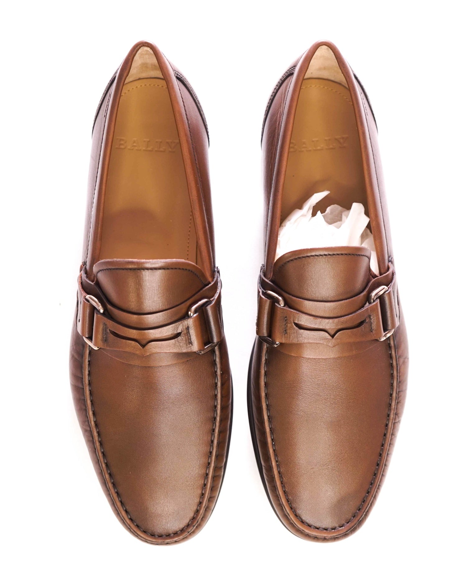 $650 BALLY - Leather Brown Penny Loafers - US 9.5 (UK8.5)