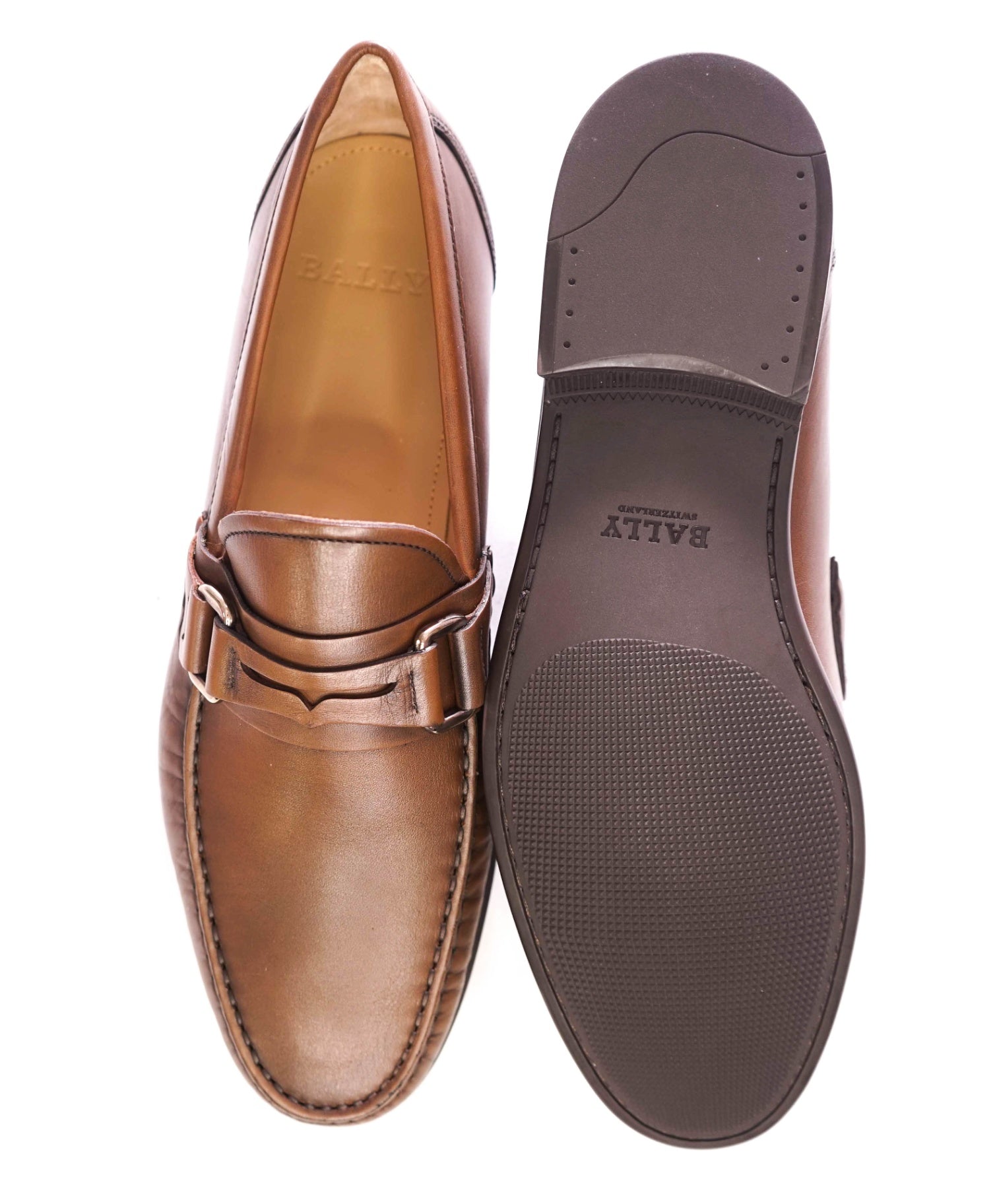 $650 BALLY - Leather Brown Penny Loafers - US 9.5 (UK8.5)