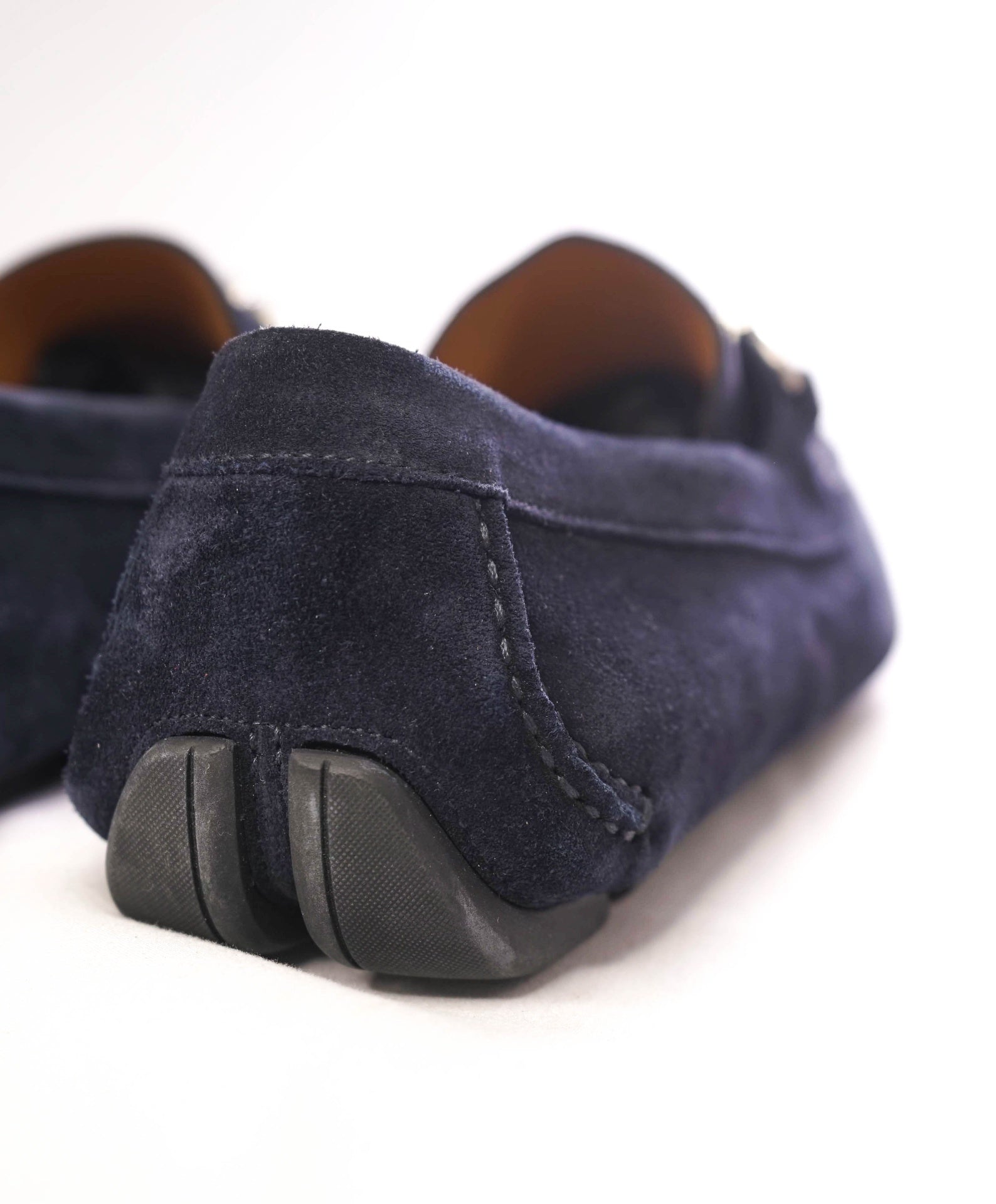 $795 FERRAGAMO - Suede Navy Blue PARIGI Loafers - 10.5 E