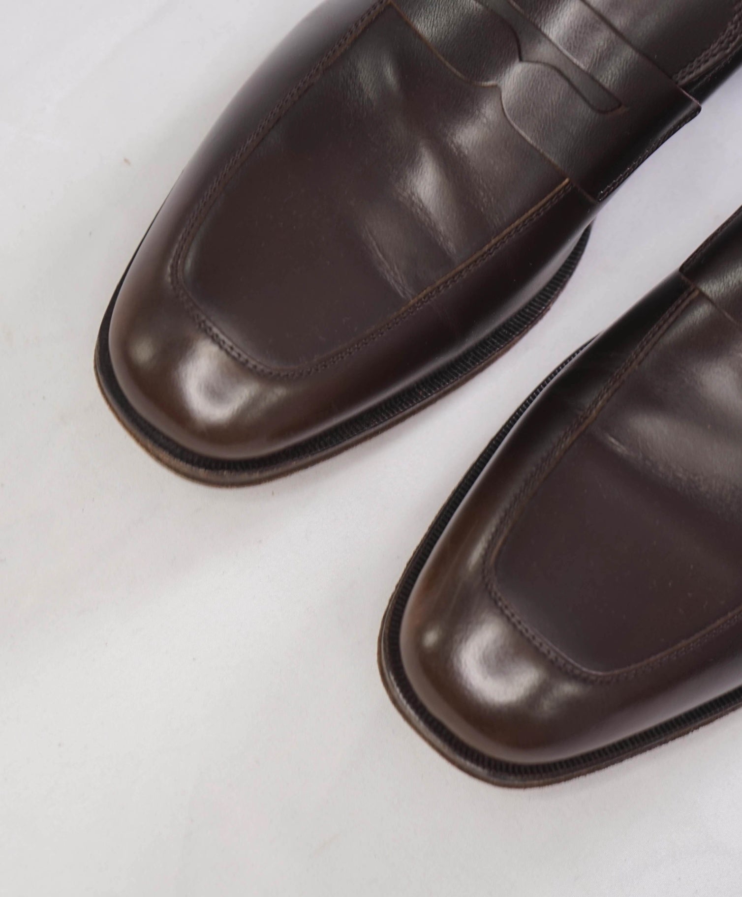 $850 SALVATORE FERRAGAMO - EVERTON Brown Penny Loafers - 7.5 EE