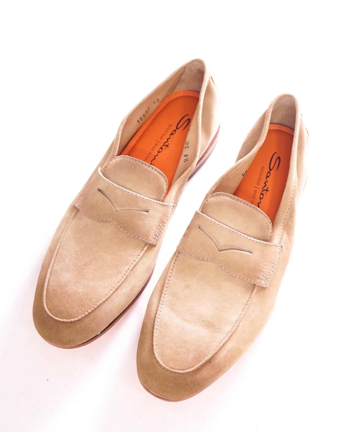 $990 Santoni - Neutral (CARLOS) Suede Footwear - US 8.5 (7.5UK)