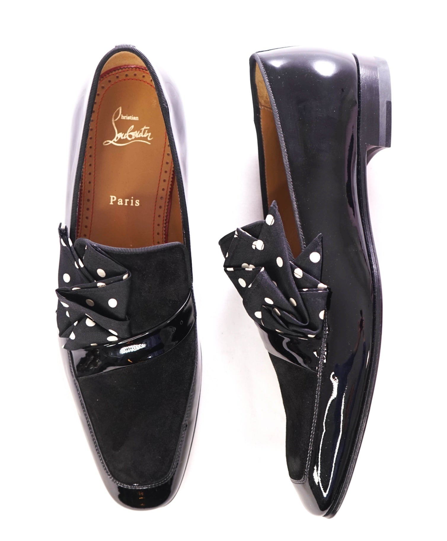 $1,200 CHRISTIAN LOUBOUTIN - Leather/Suede Black Loafers - US 9 (42EU)