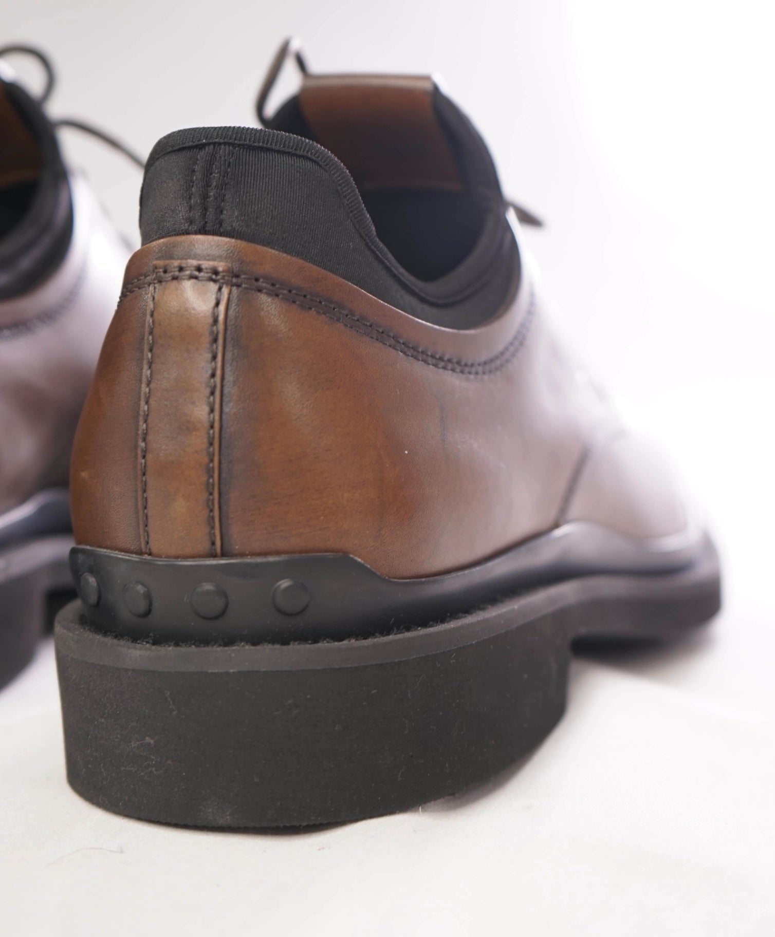 $875 TOD'S - Leather Brown LOGO Derby - US 8 (7UK)