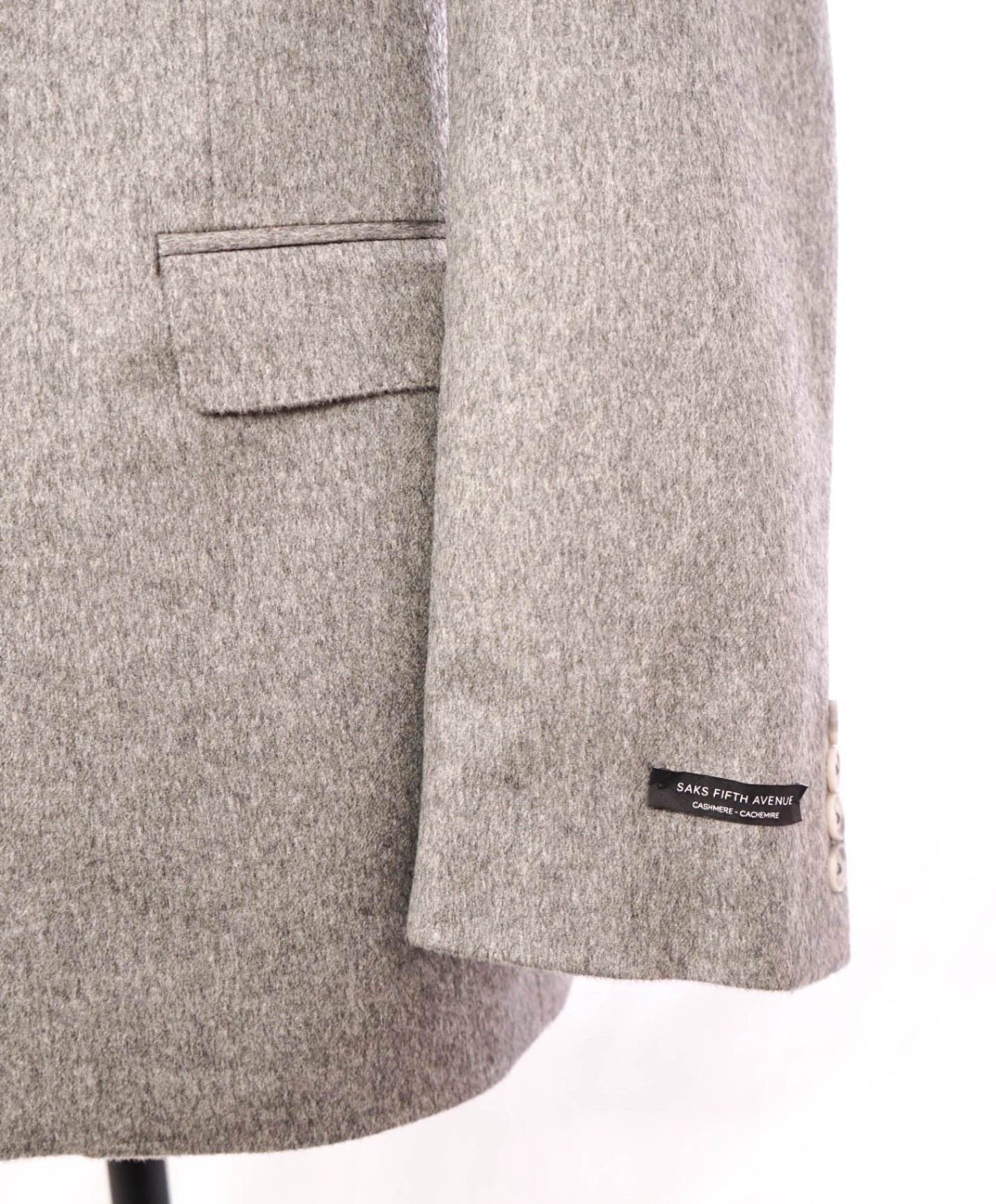 Saks Fifth Avenue Solid Grey Cashmere Blazer 48L