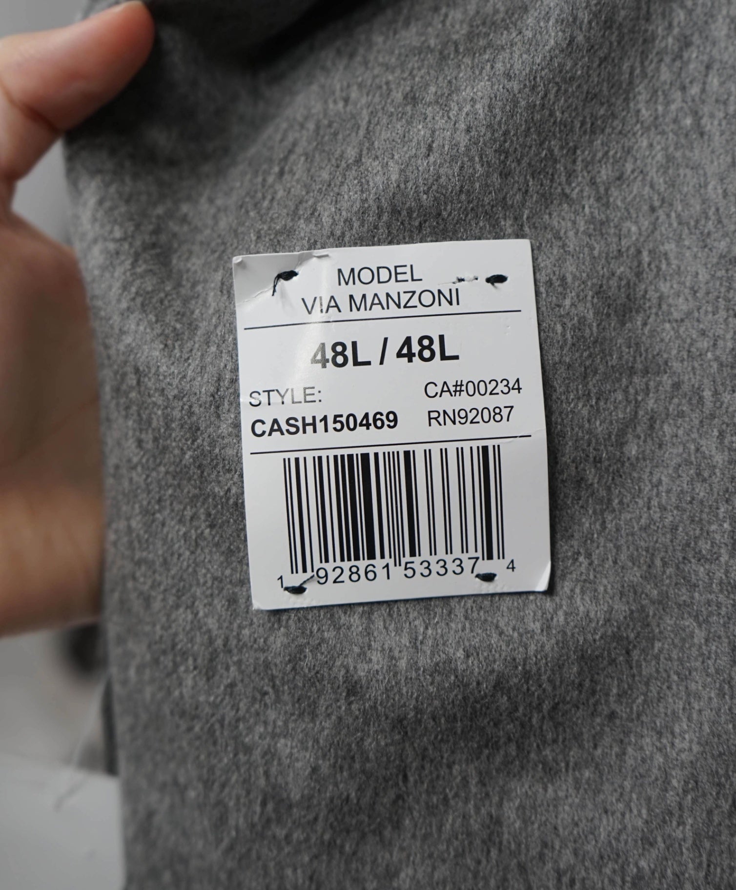 Saks Fifth Avenue Solid Grey Cashmere Blazer 48L