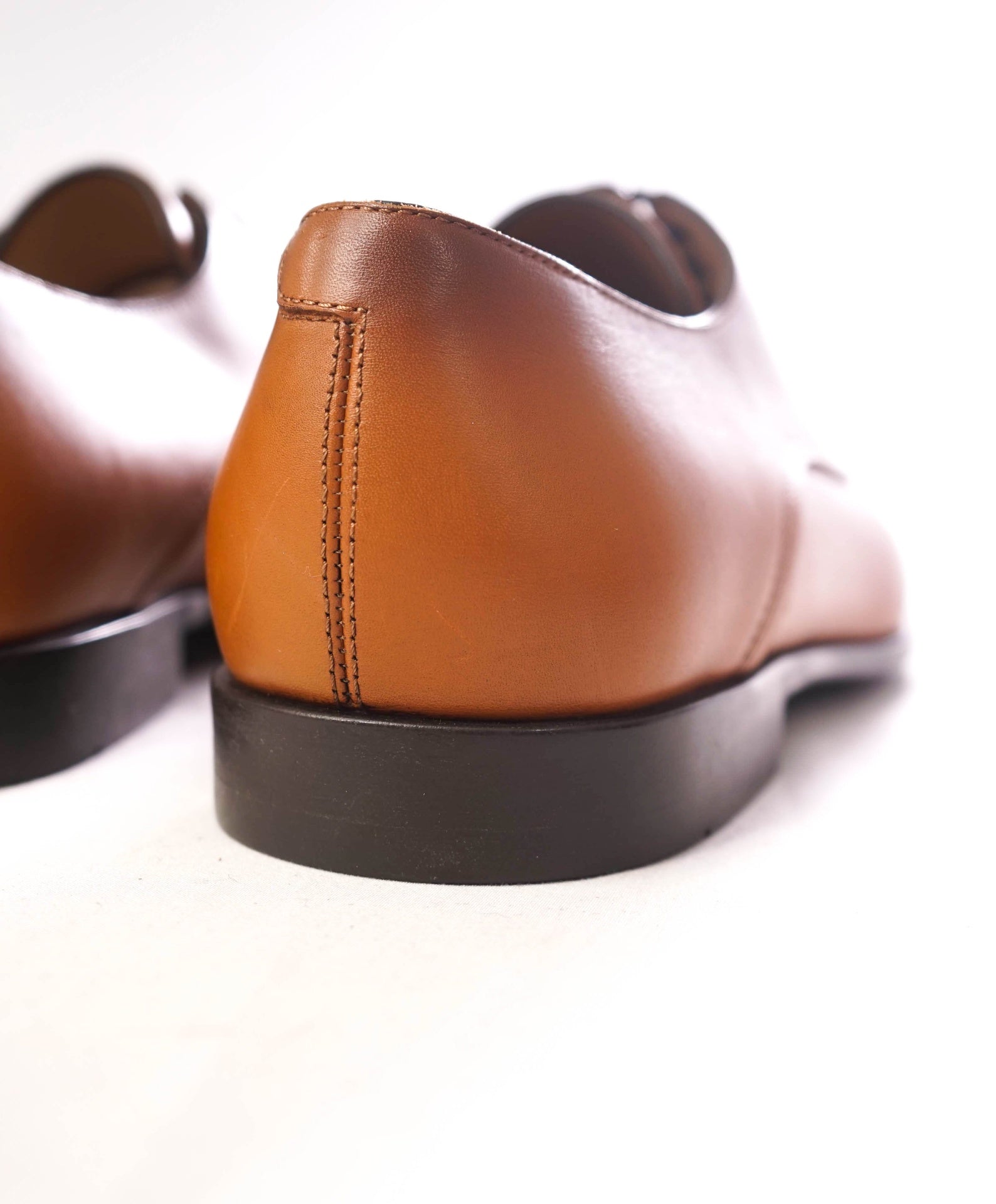 $880 Ferragamo "FOSCO" Brown Derbies Leather Footwear US 9.5D