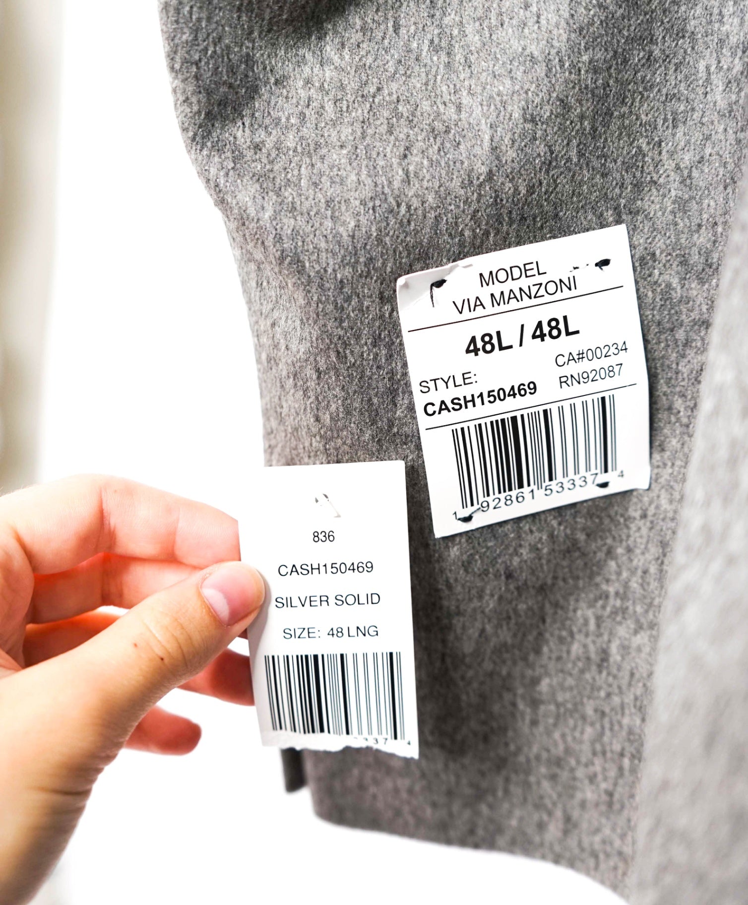 Saks Fifth Avenue Solid Grey Cashmere Blazer 48L
