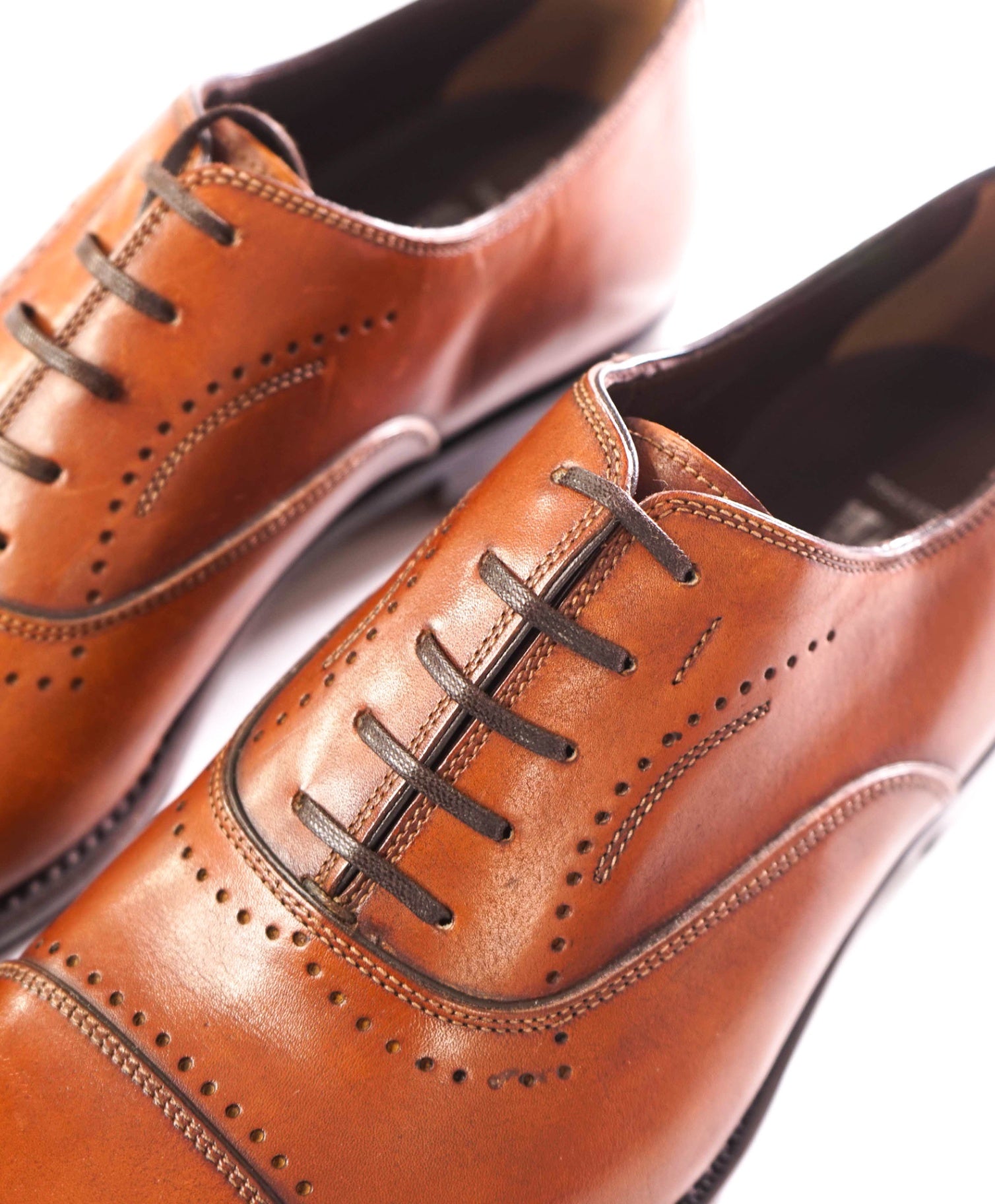 $1,490 FERRAGAMO - "TRAMEZZA" Brown "SETTIMO" Oxfords - 7.5 EE