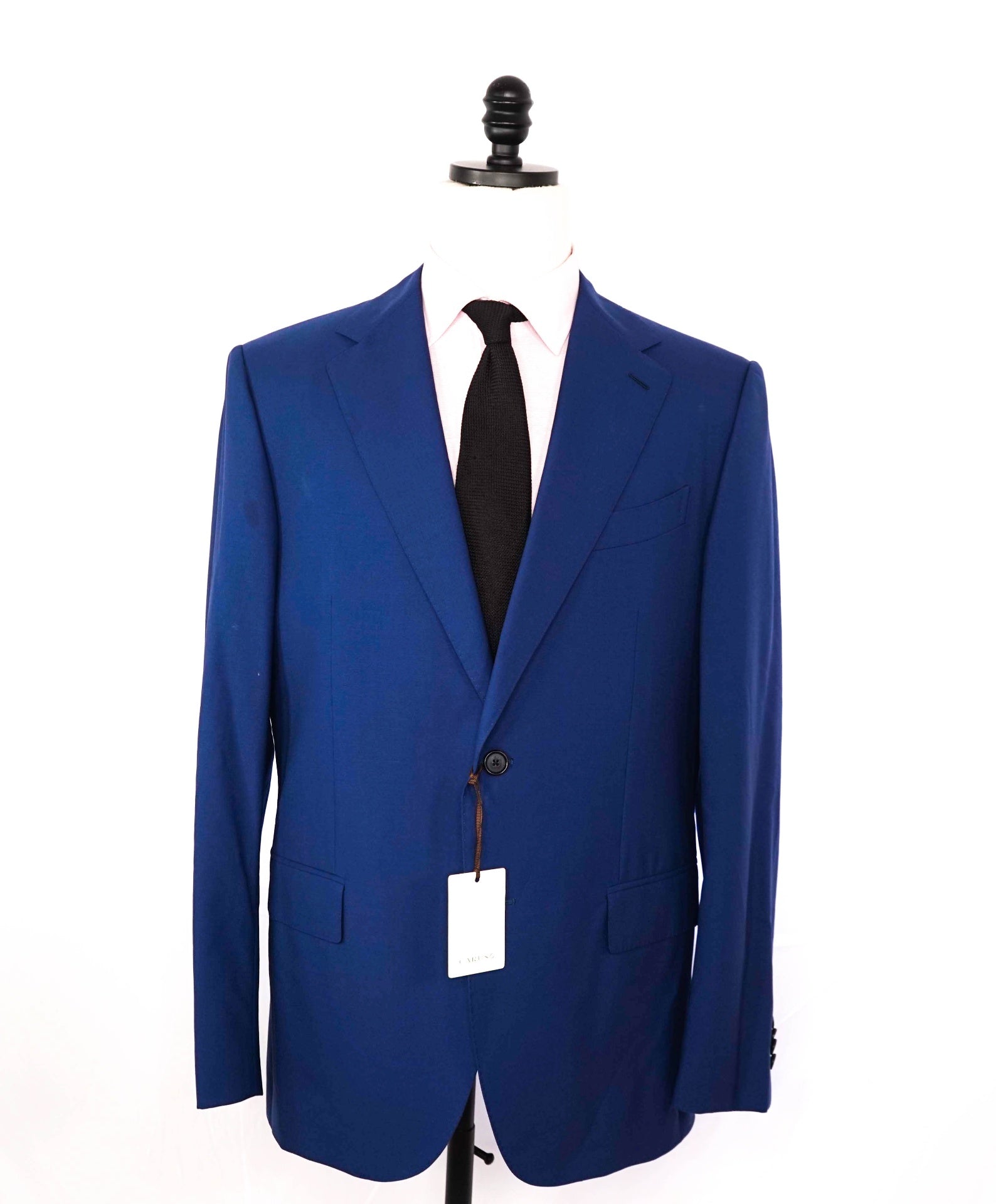 $2,930 CARUSO - Wool "NORMA" Solid Blue Suit - 42R
