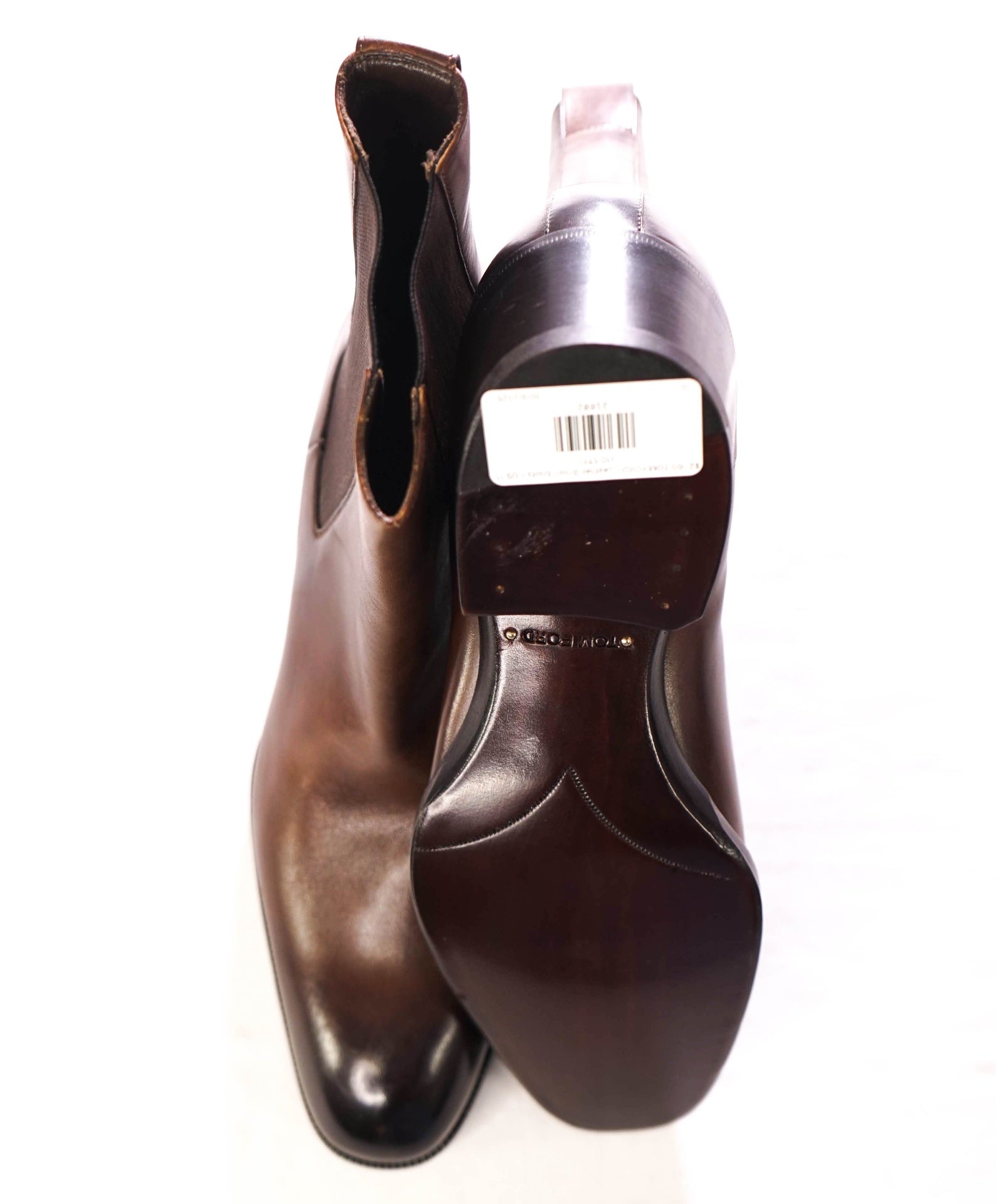 $2,160 TOM FORD - Leather Brown Chelsea Boots - US 11 (10.5TF)