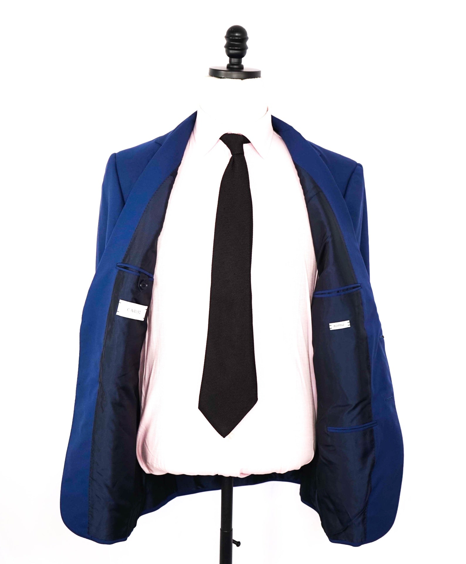 $2,930 CARUSO - Wool "NORMA" Solid Blue Suit - 42R