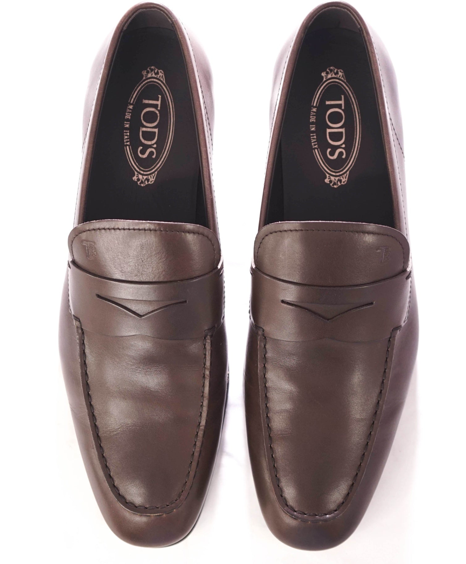 $525 TOD'S - Leather Brown Penny Loafers - US 11 (UK10)